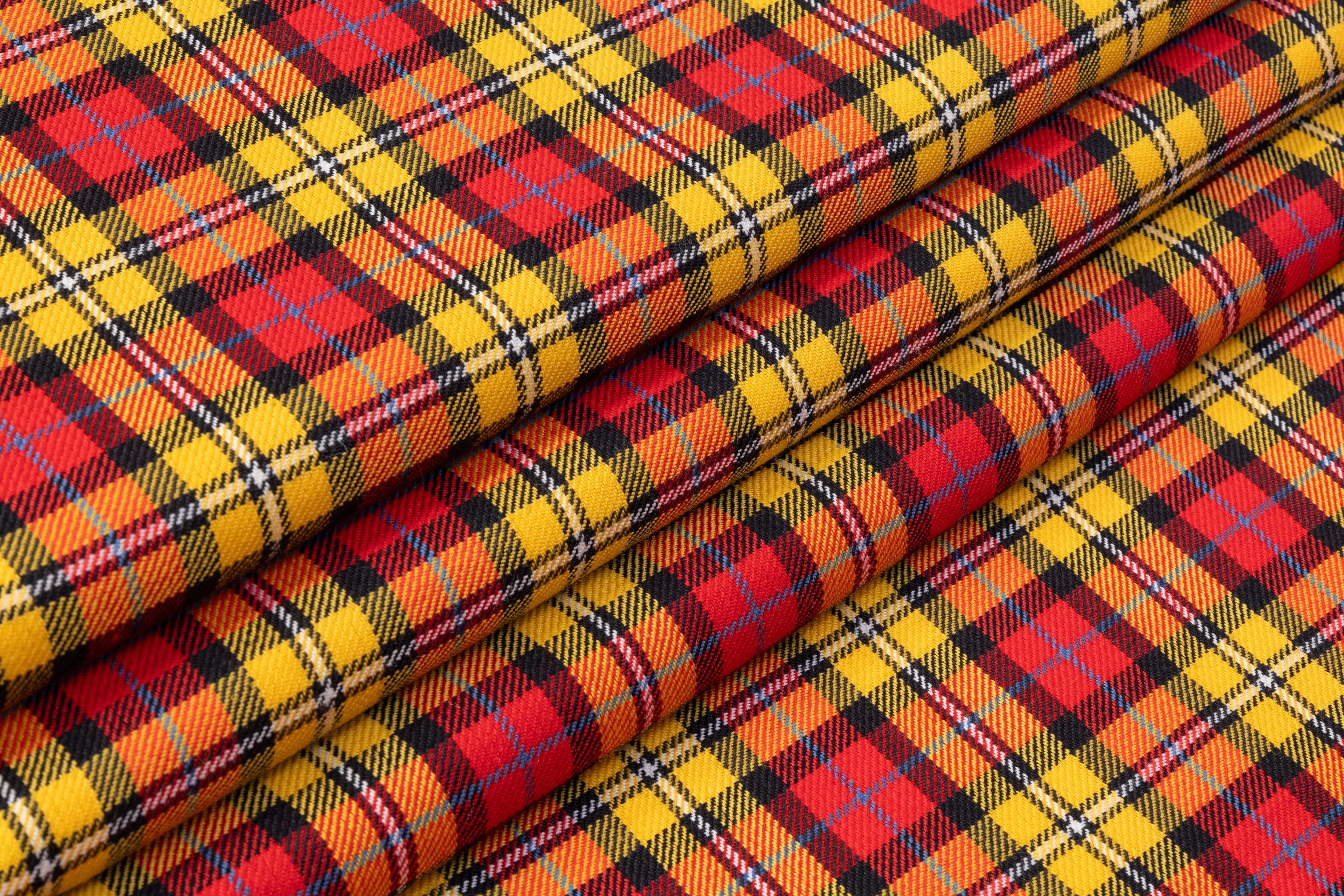 Checked Italian Wool - Red / Yellow