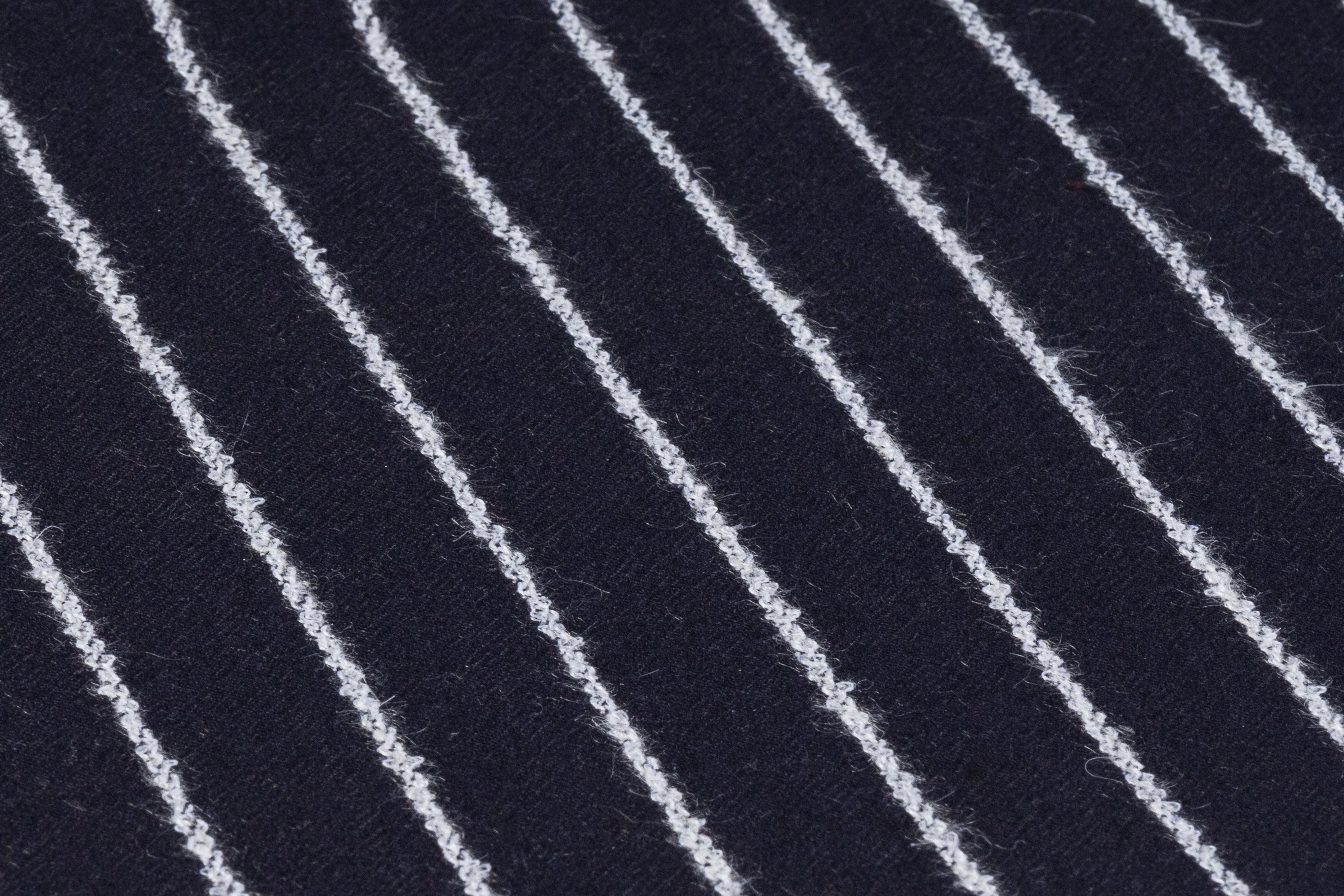Striped Italian Wool Suiting - Navy / White