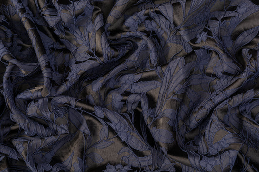 Floral Brocade - Navy