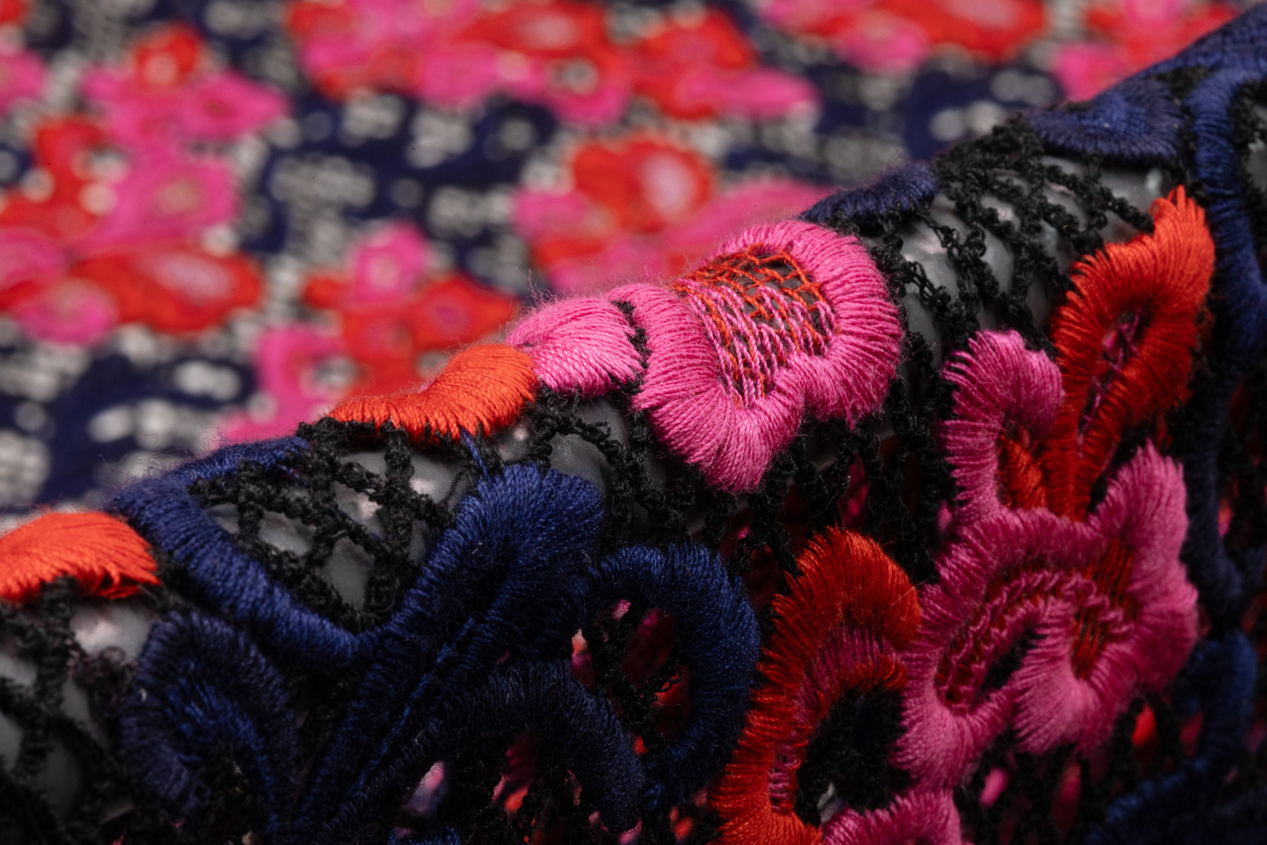 Floral Italian Guipure Lace - Navy / Red / Pink / Black