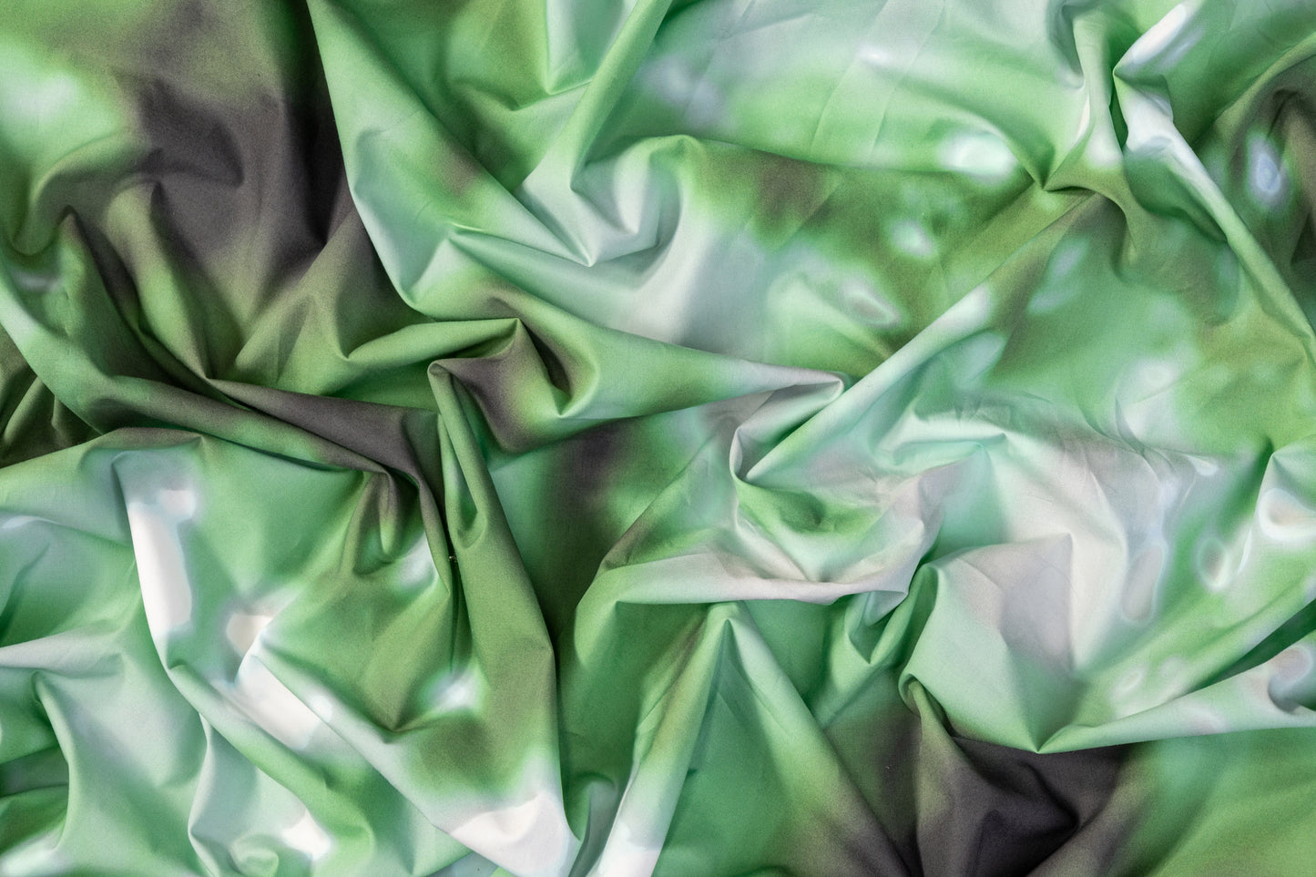 Tie-Dye Printed Cotton - Green / White / Black
