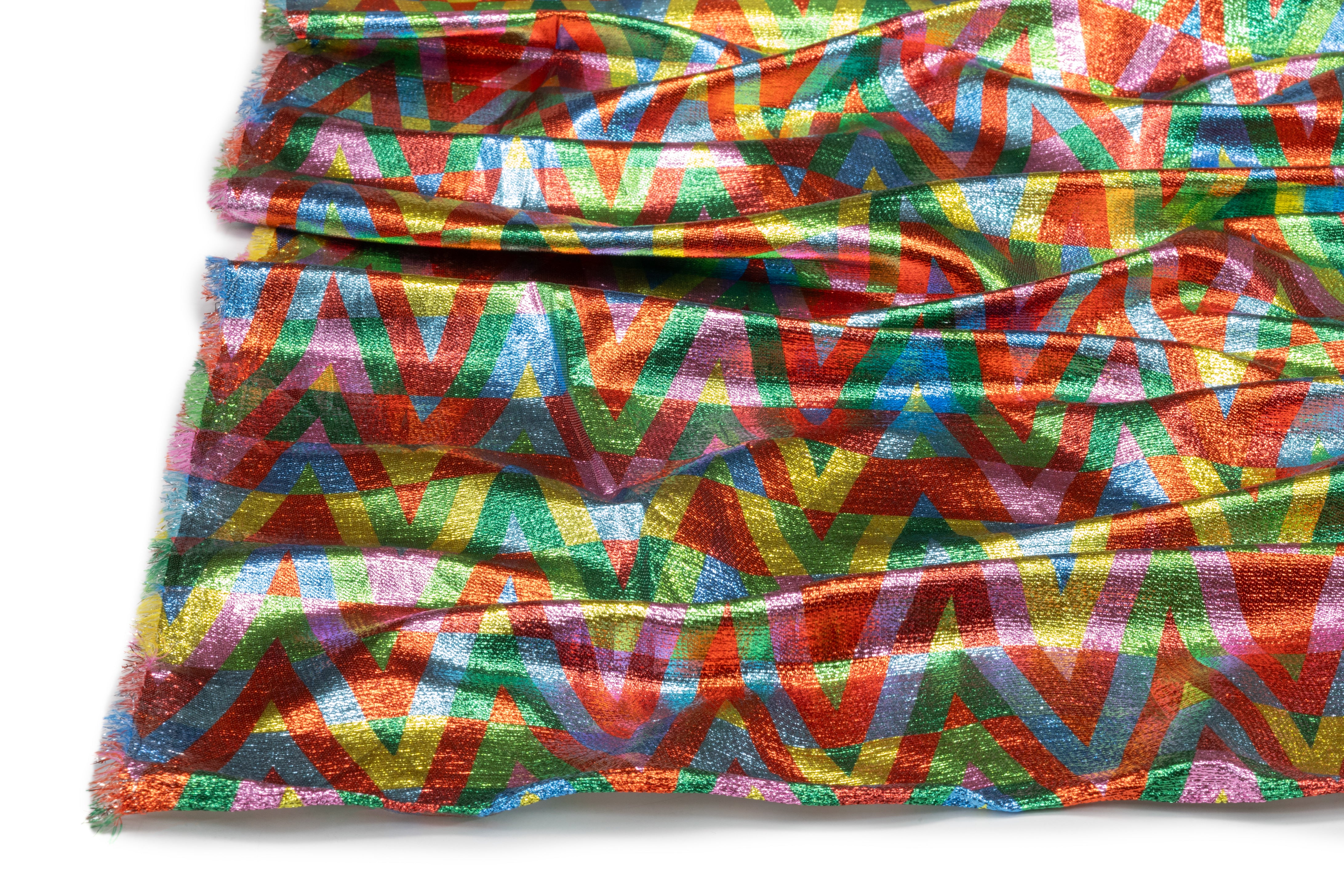 Chevron Italian Silk Lamé - Multicolor