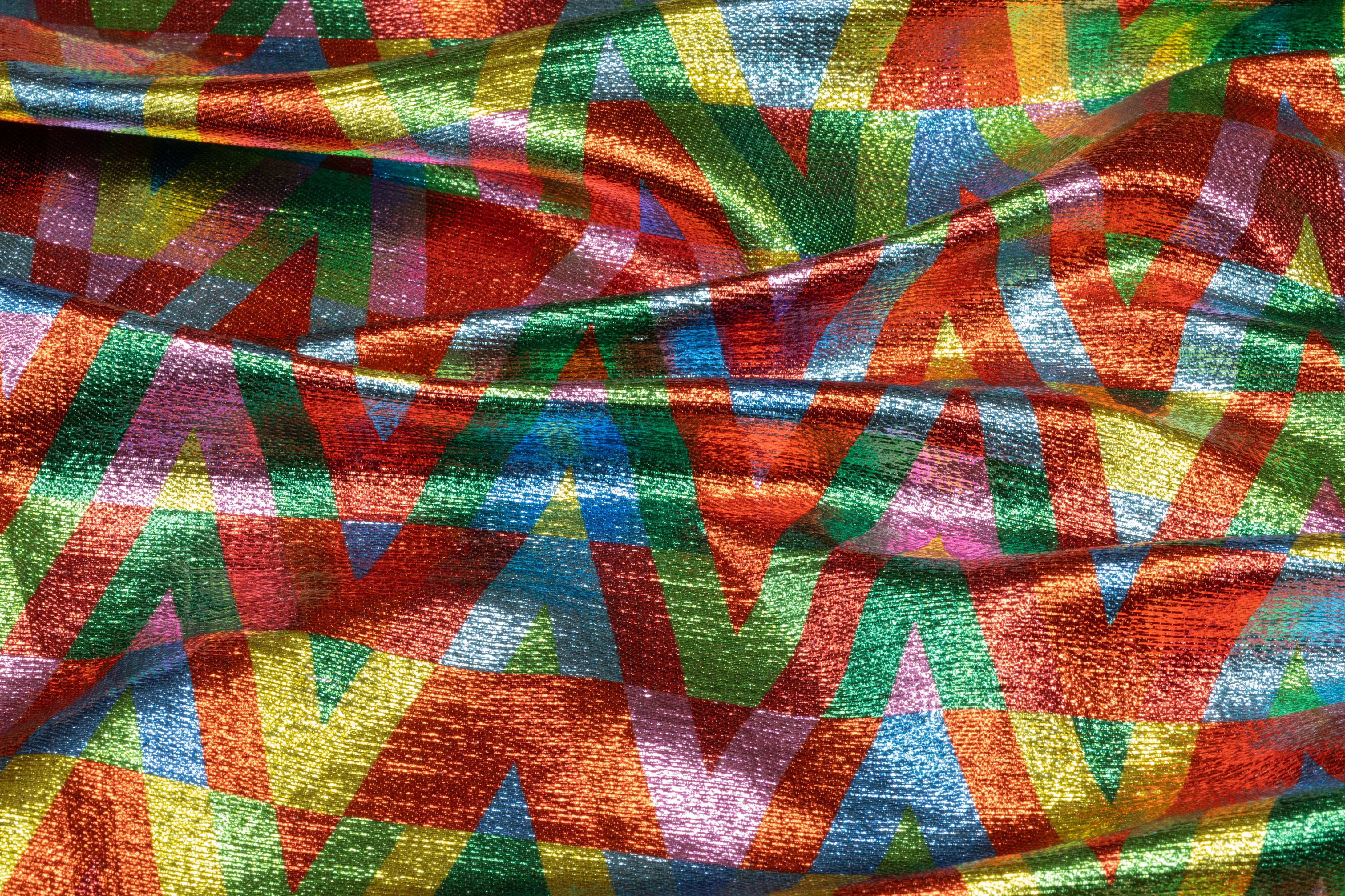 Chevron Italian Silk Lamé - Multicolor