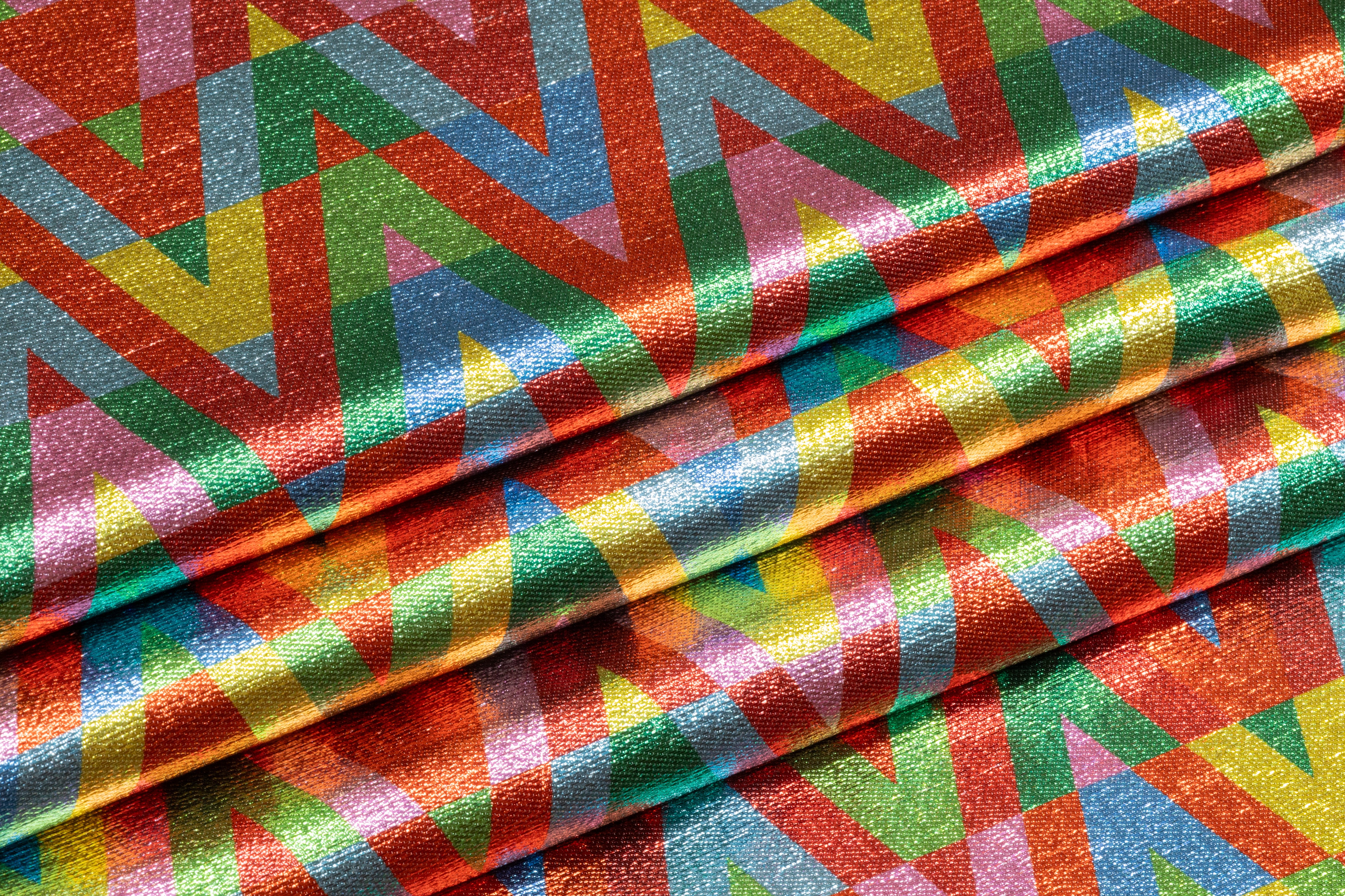 Chevron Italian Silk Lamé - Multicolor