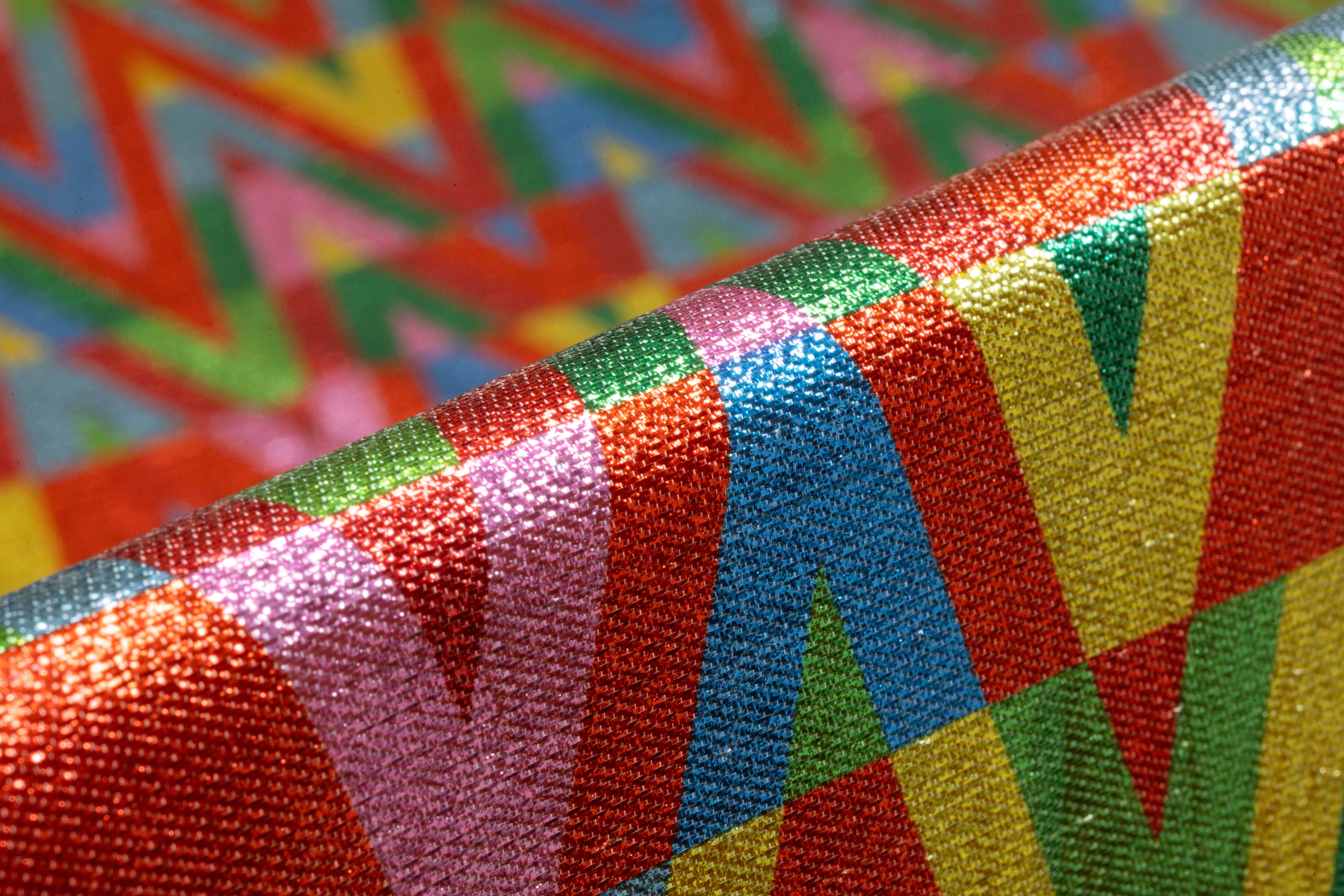 Chevron Italian Silk Lamé - Multicolor