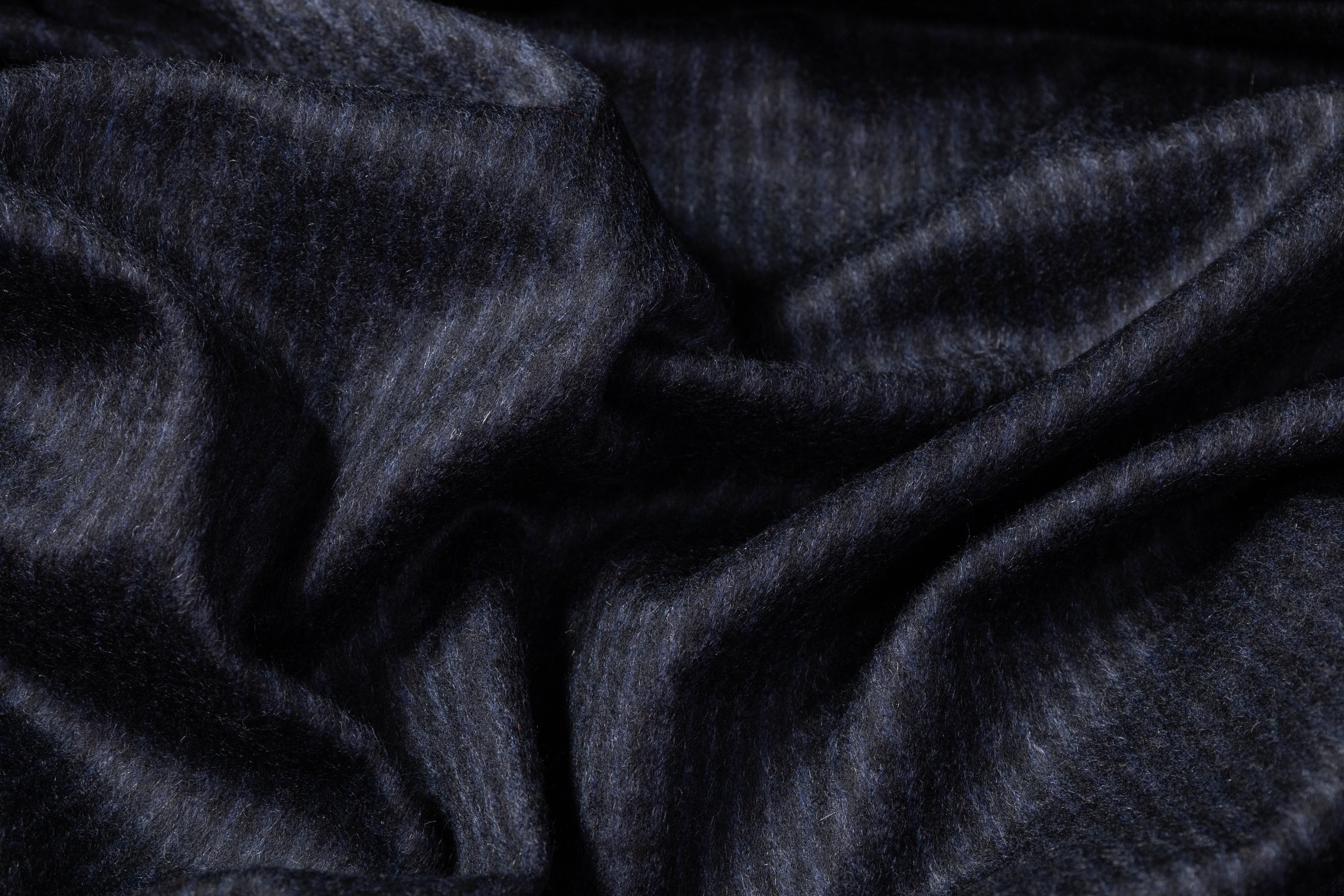 Italian Cashmere Wool Blend Coating - Navy / Black