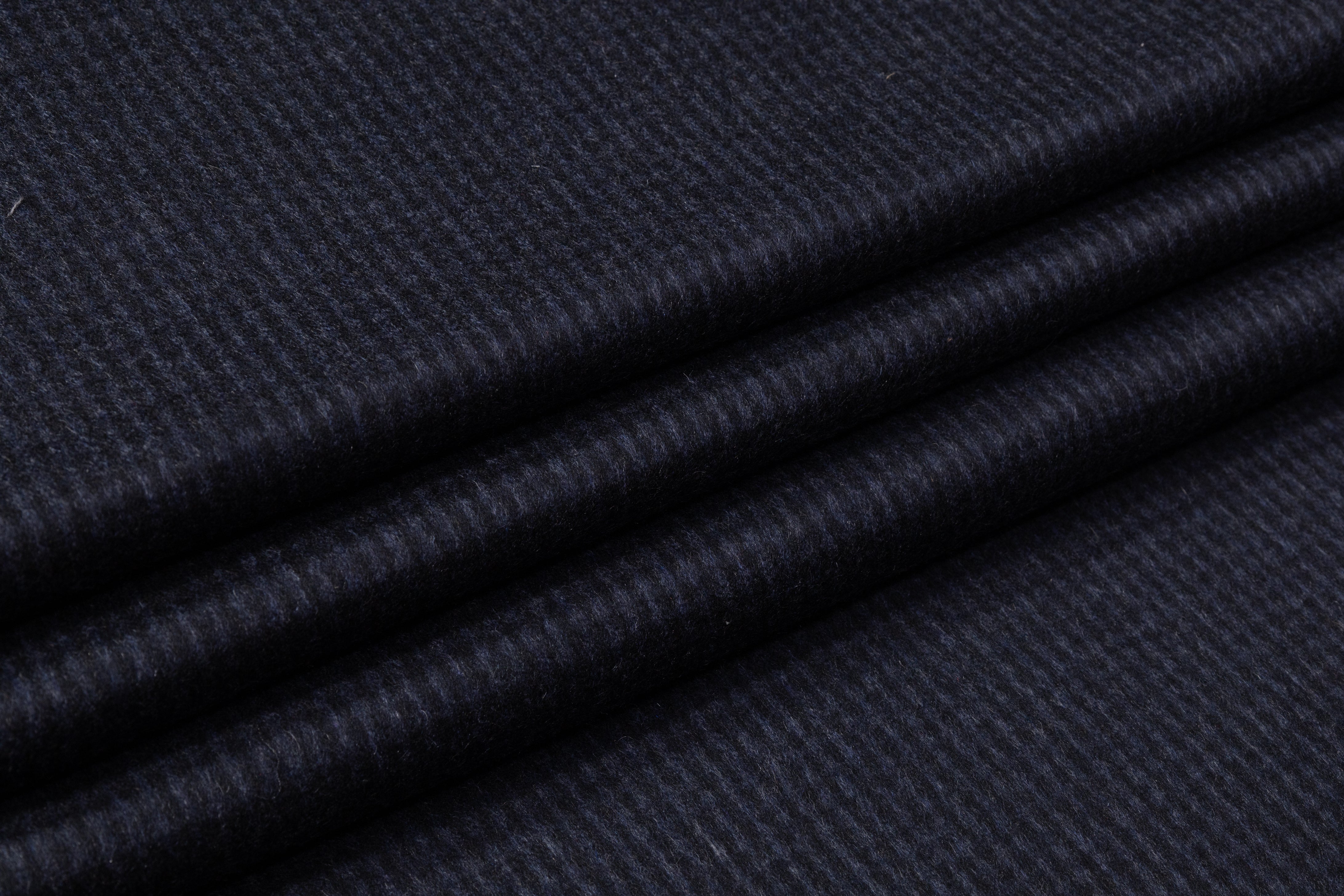 Italian Cashmere Wool Blend Coating - Navy / Black