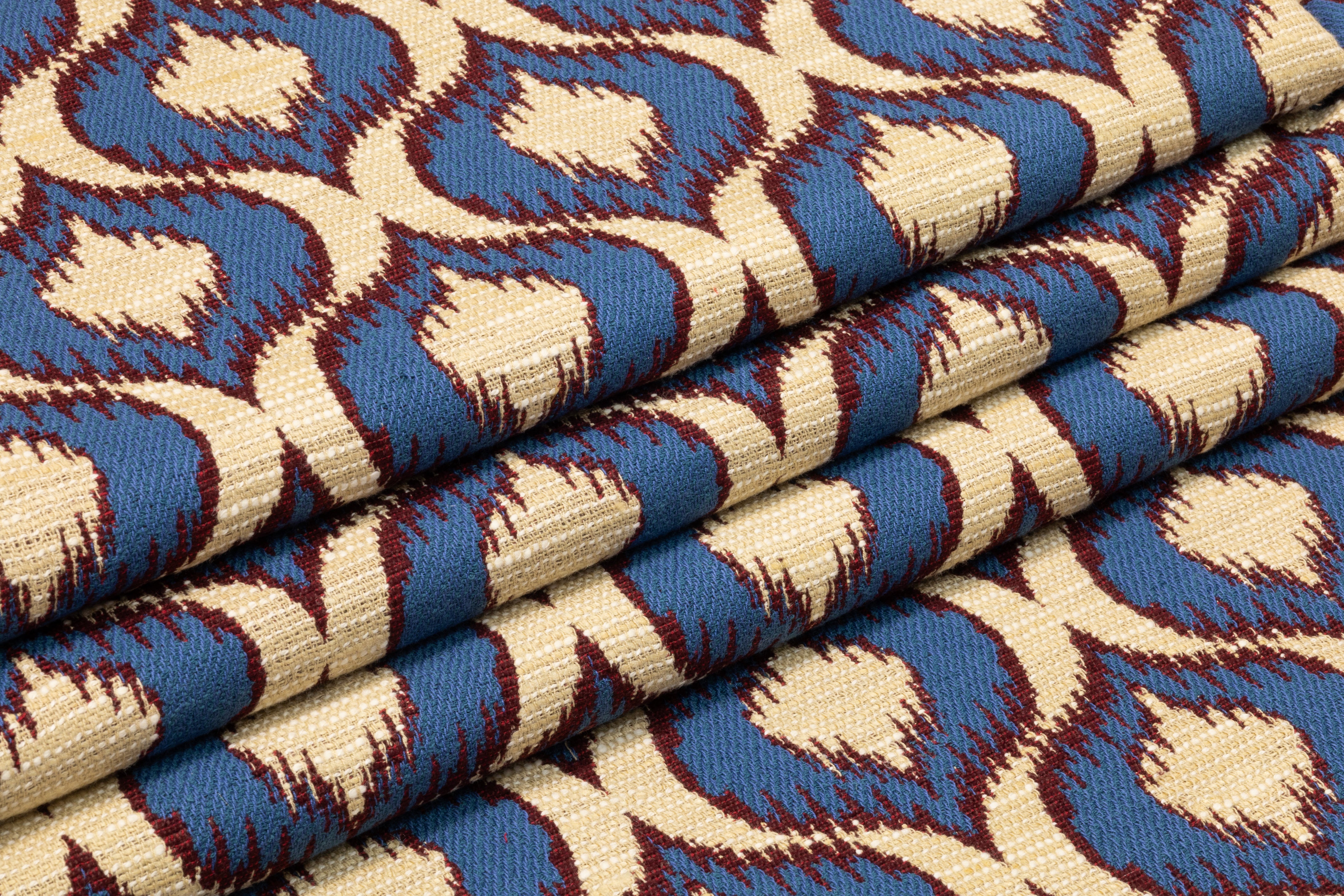 Ogee Italian Brocade - Blue / Beige / Burgundy