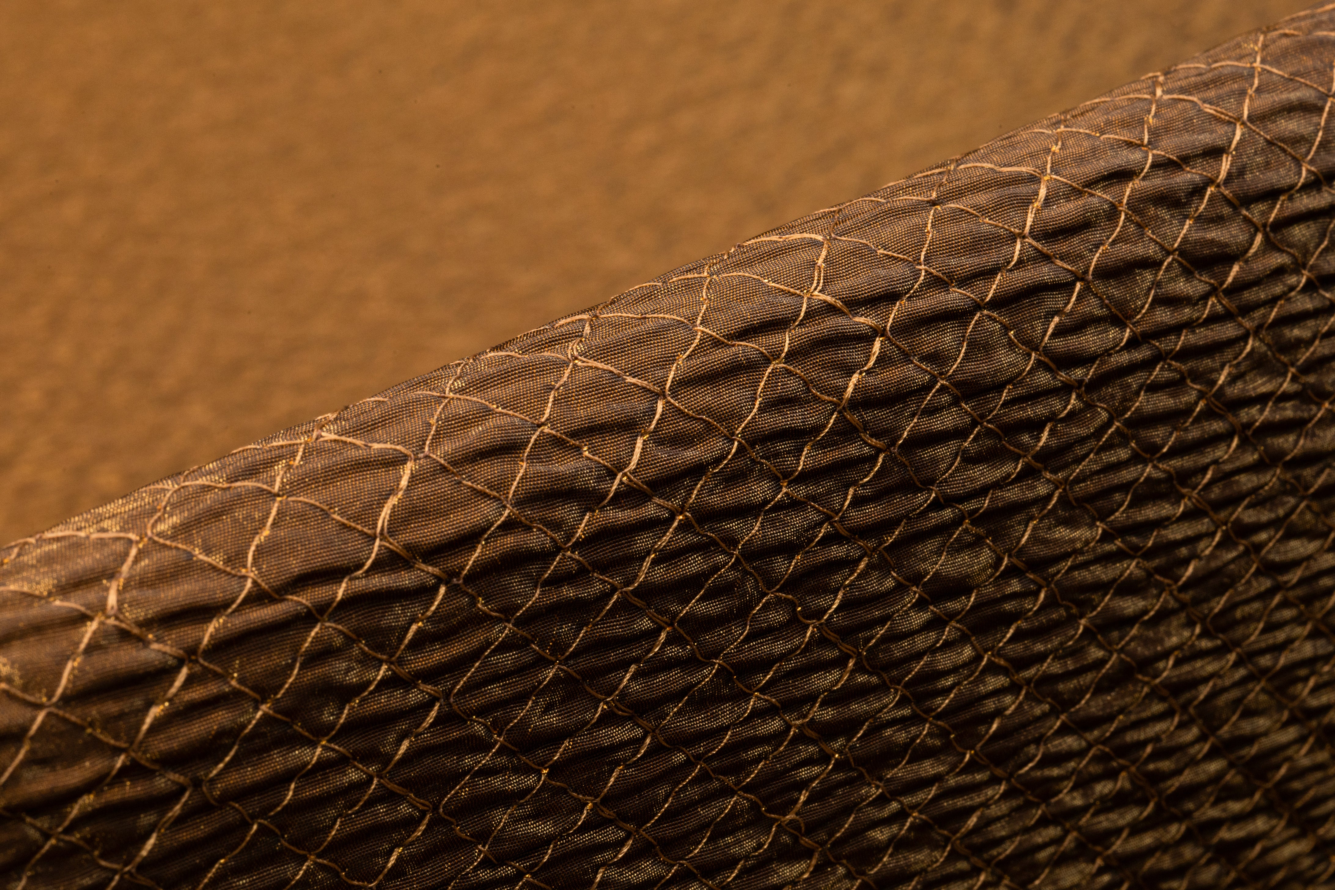 Diamond Quilted Italian Lamé - Bronze