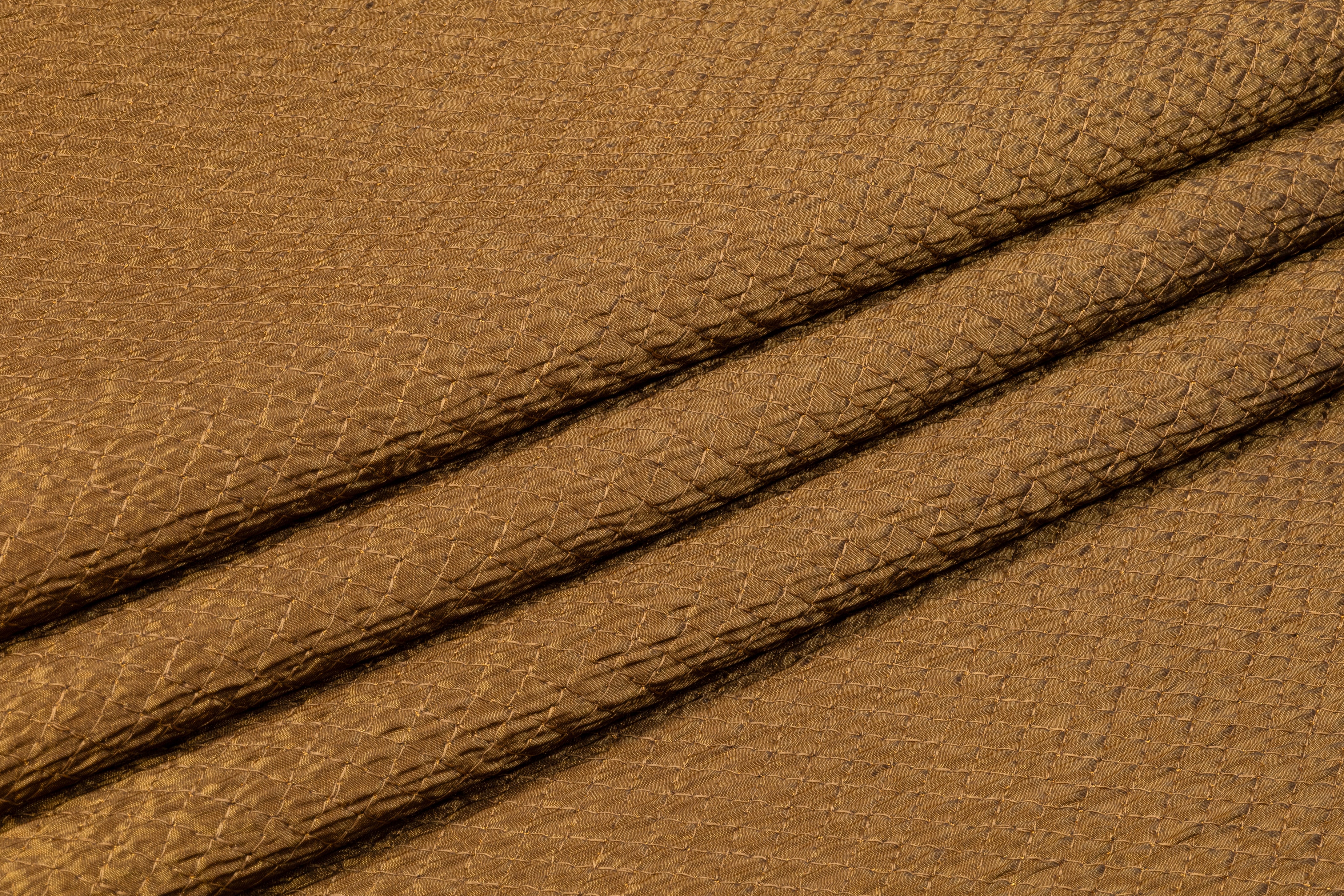 Diamond Quilted Italian Lamé - Bronze