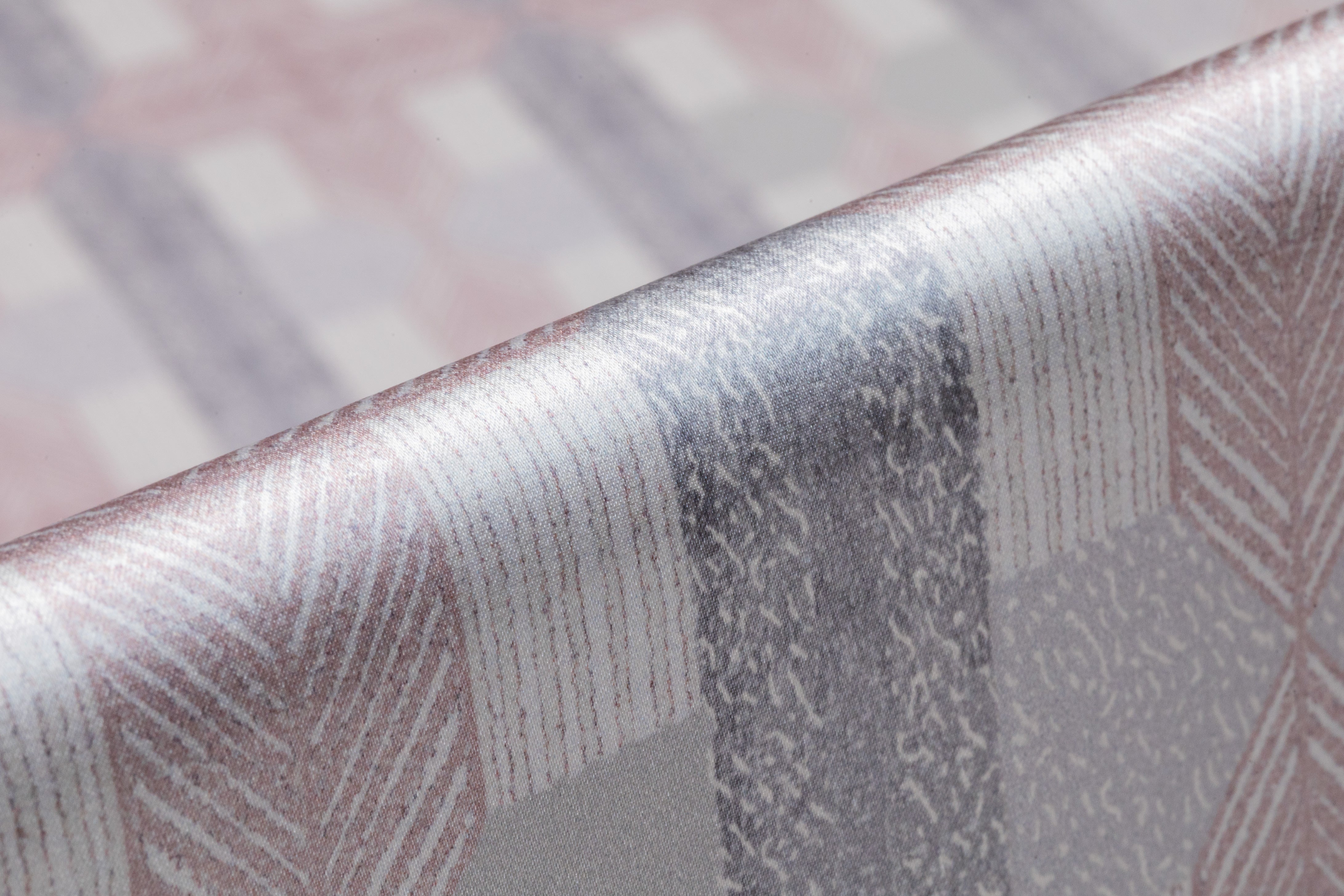 Lattice Printed Italian Silk Charmeuse - Pink / Cool Gray
