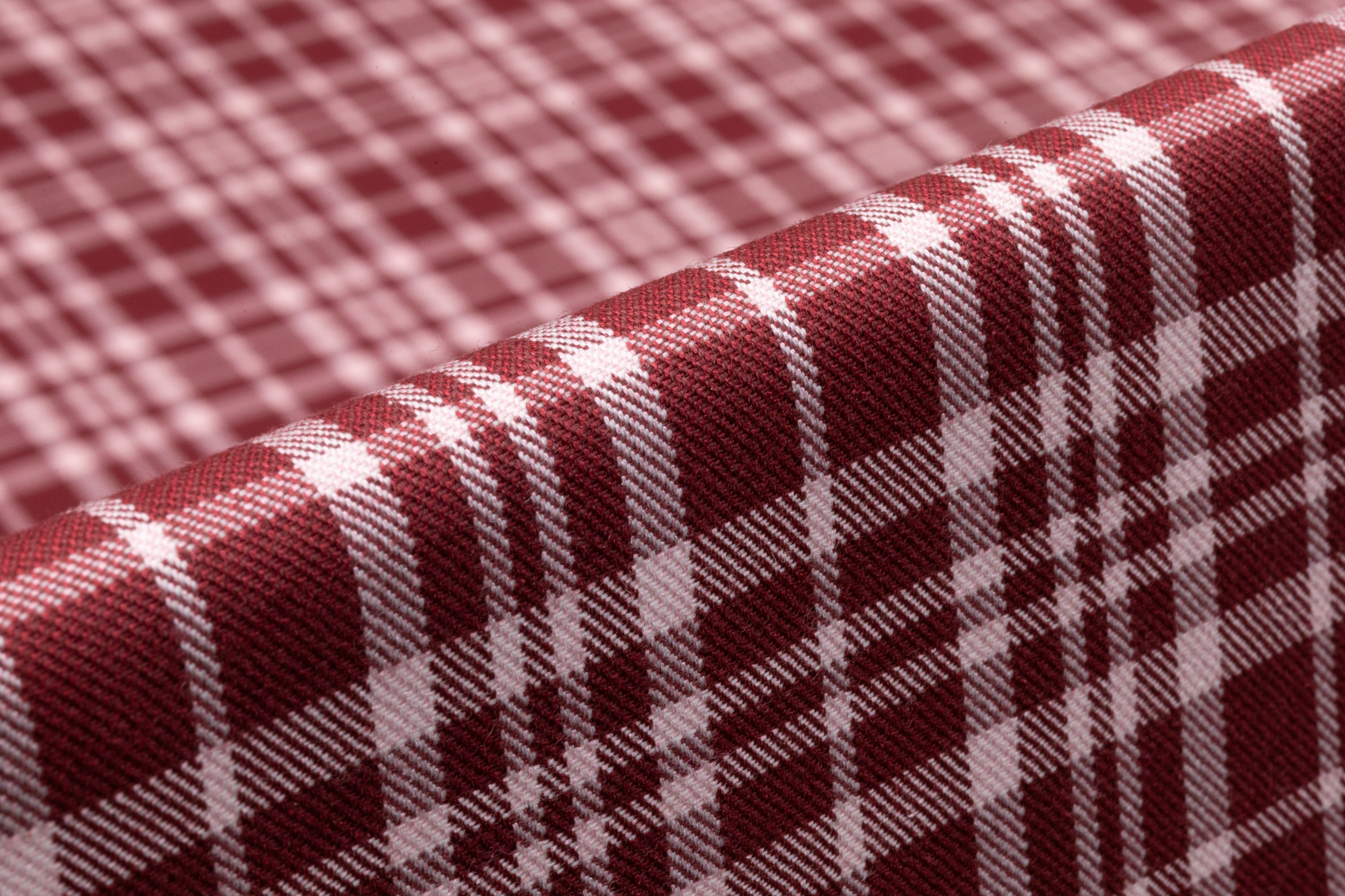 Plaid Italian Silk and Wool Suiting - Brick Red / Pink