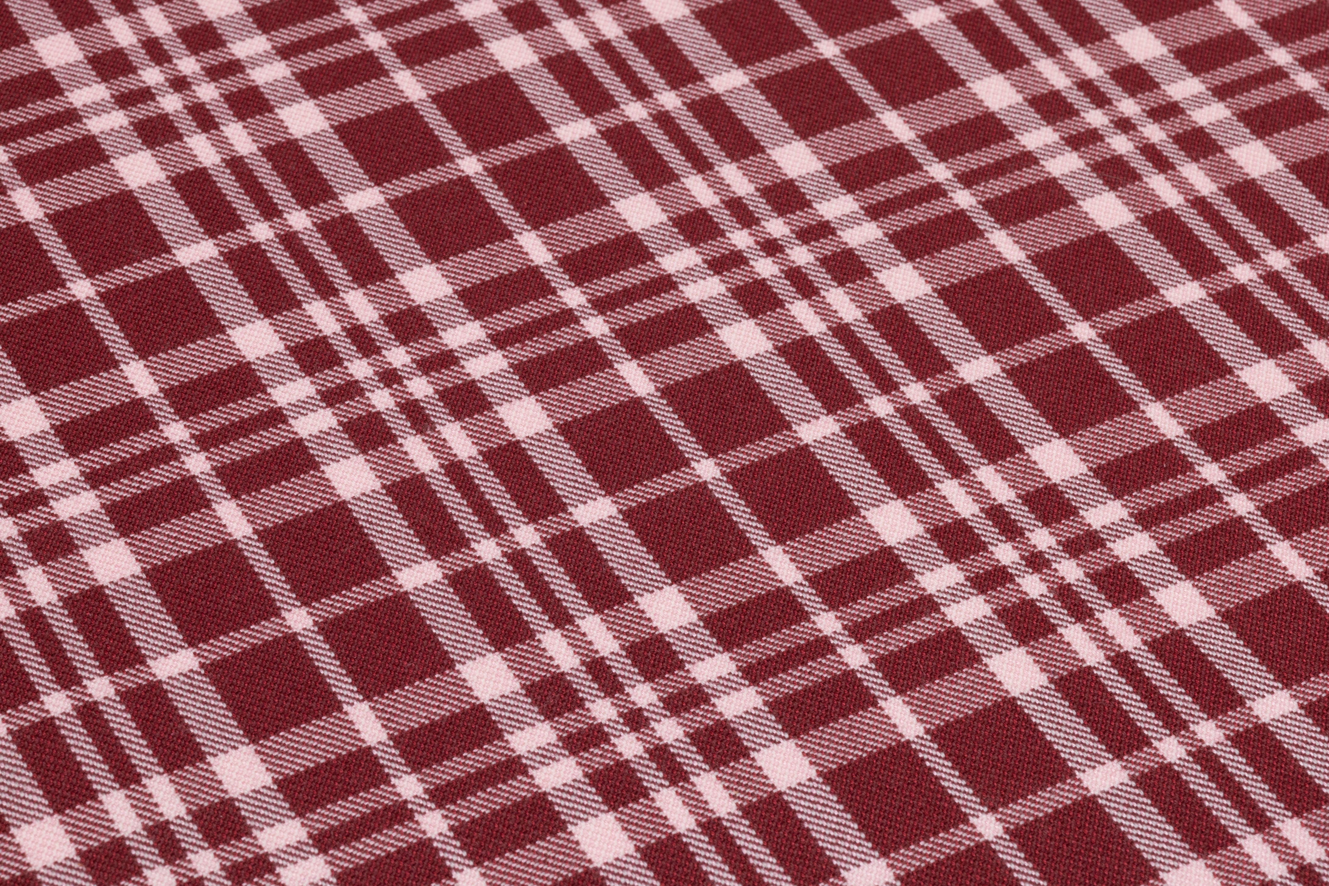 Plaid Italian Silk and Wool Suiting - Brick Red / Pink