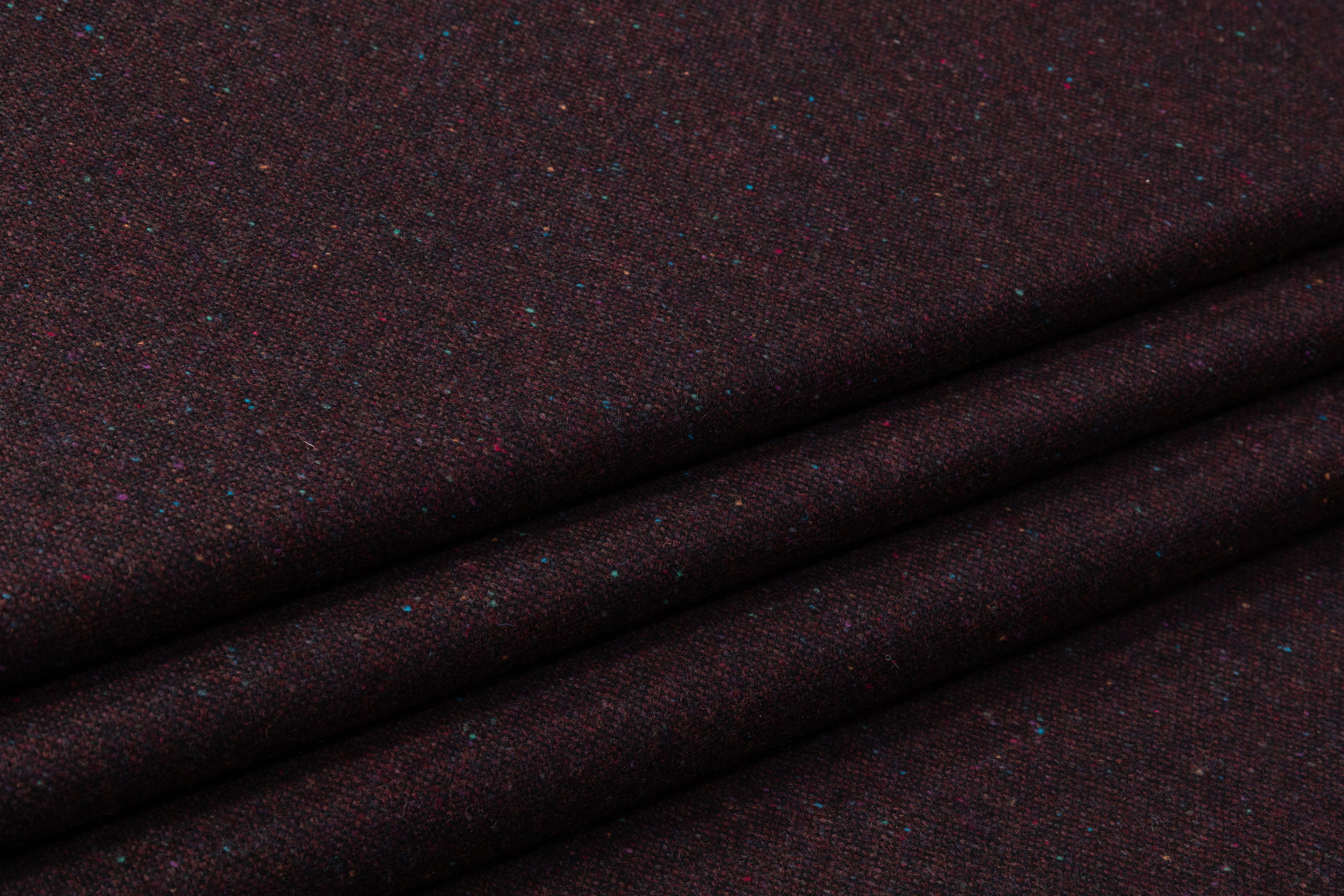 Italian Wool Tweed Suiting - Burgundy