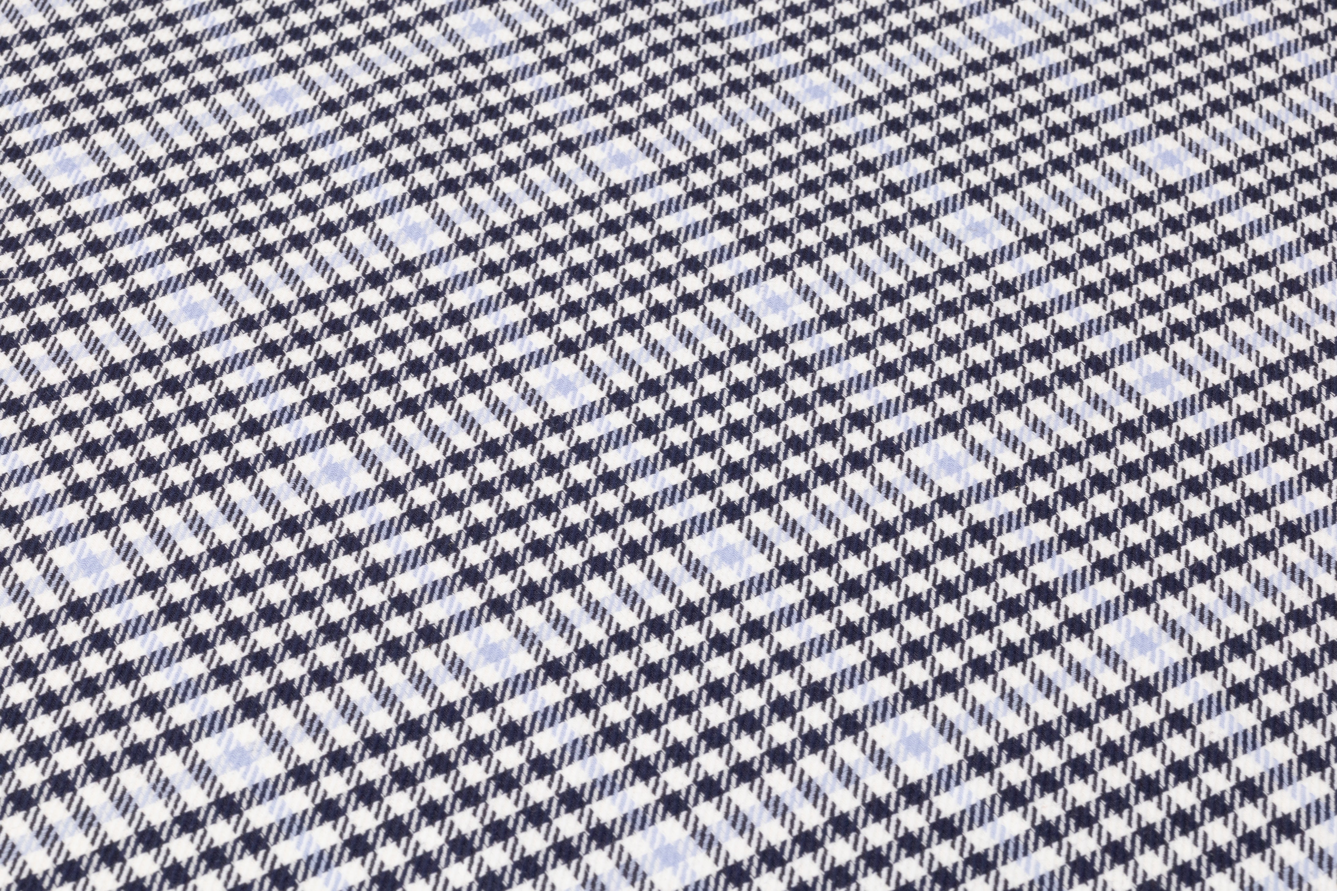 Checked Italian Wool Suiting - Blue / Off White