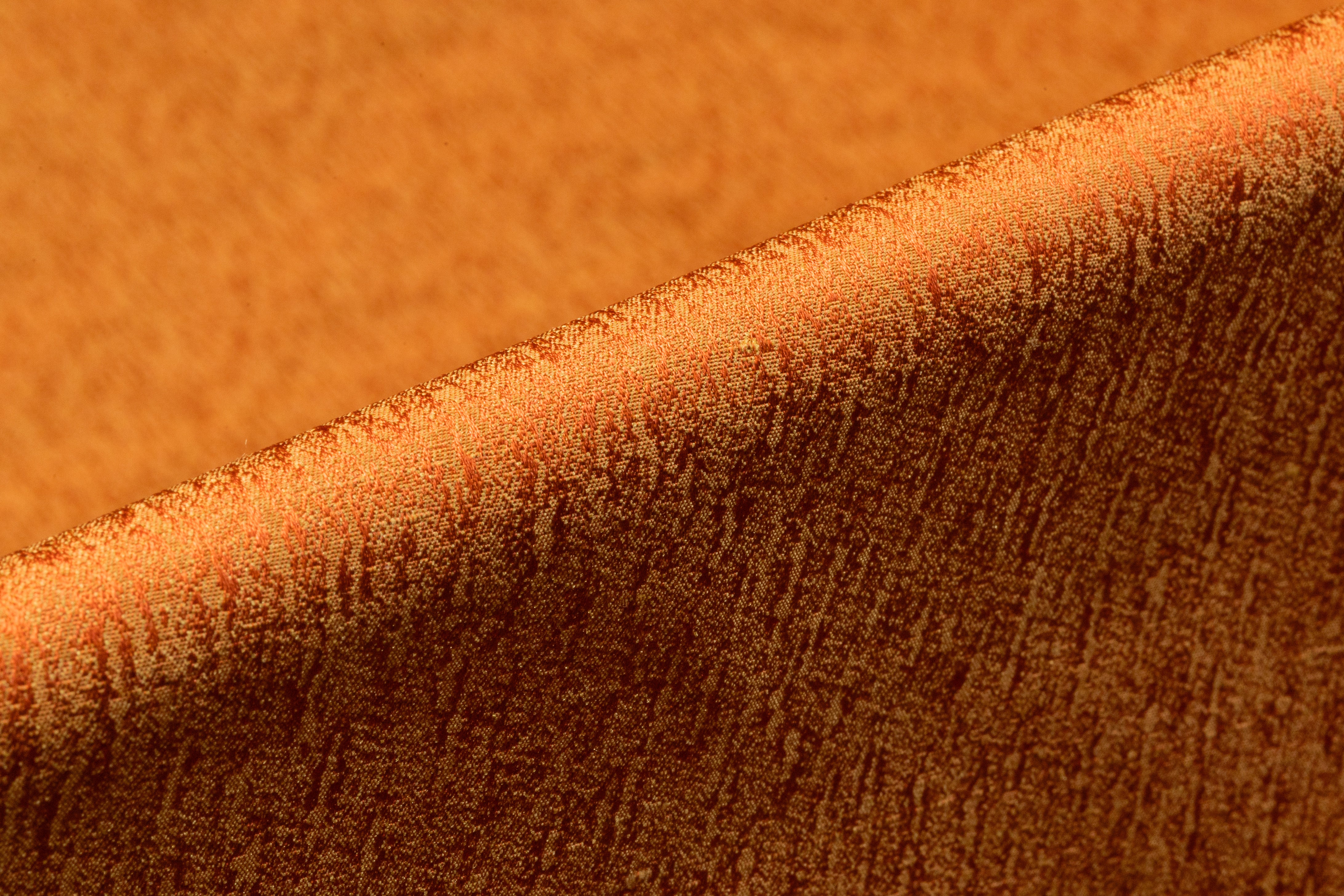 Iridescent Italian Silk Jacquard - Gold / Rust