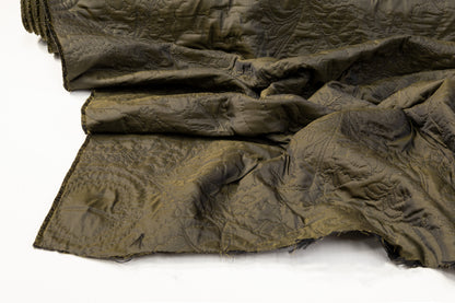 Abstract Quilted Polyester - Iridescent Olive and Black