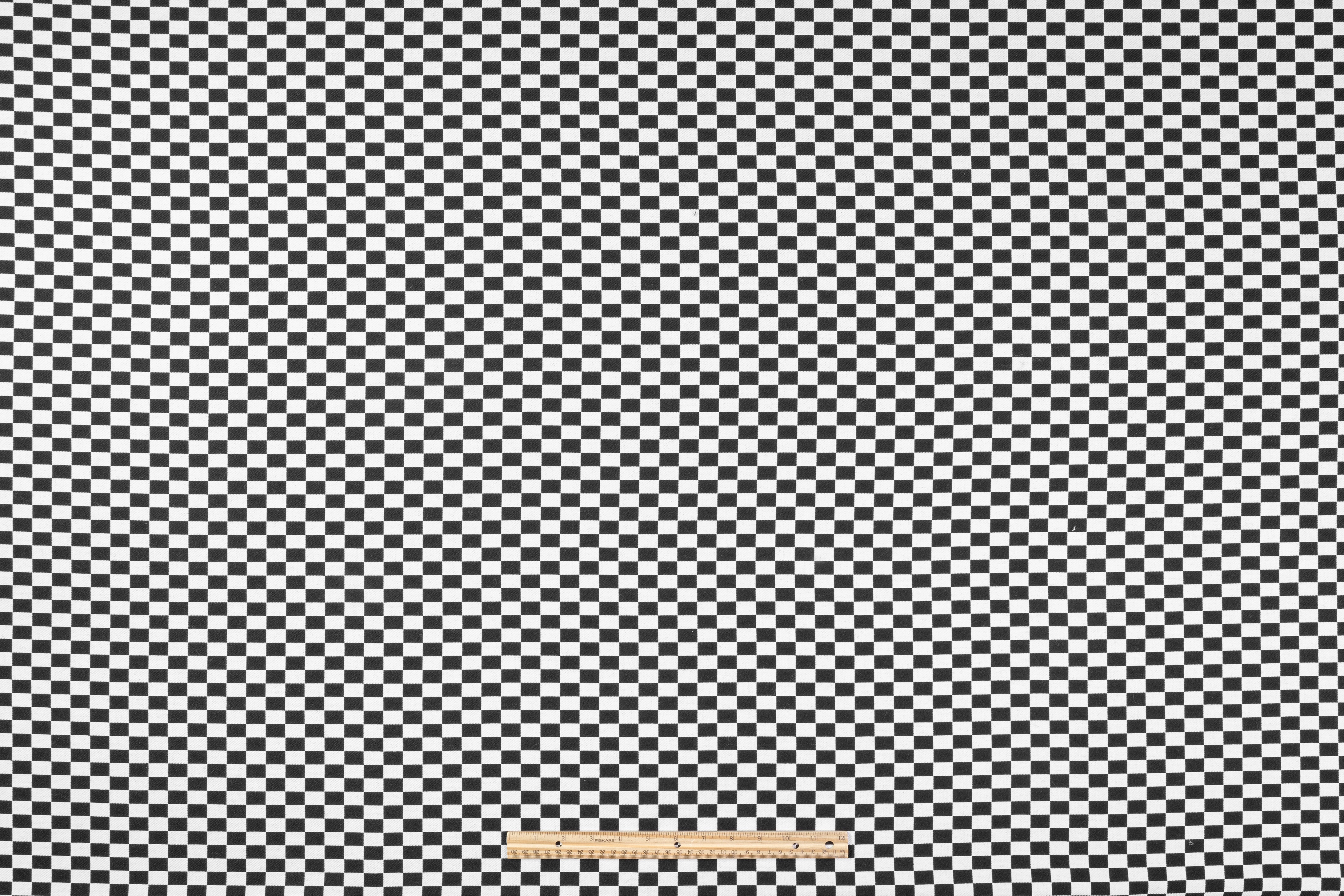 Checkered Italian Wool Twill - Black / White