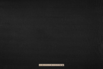 Ribbed Italian Wool Nylon Coating - Black