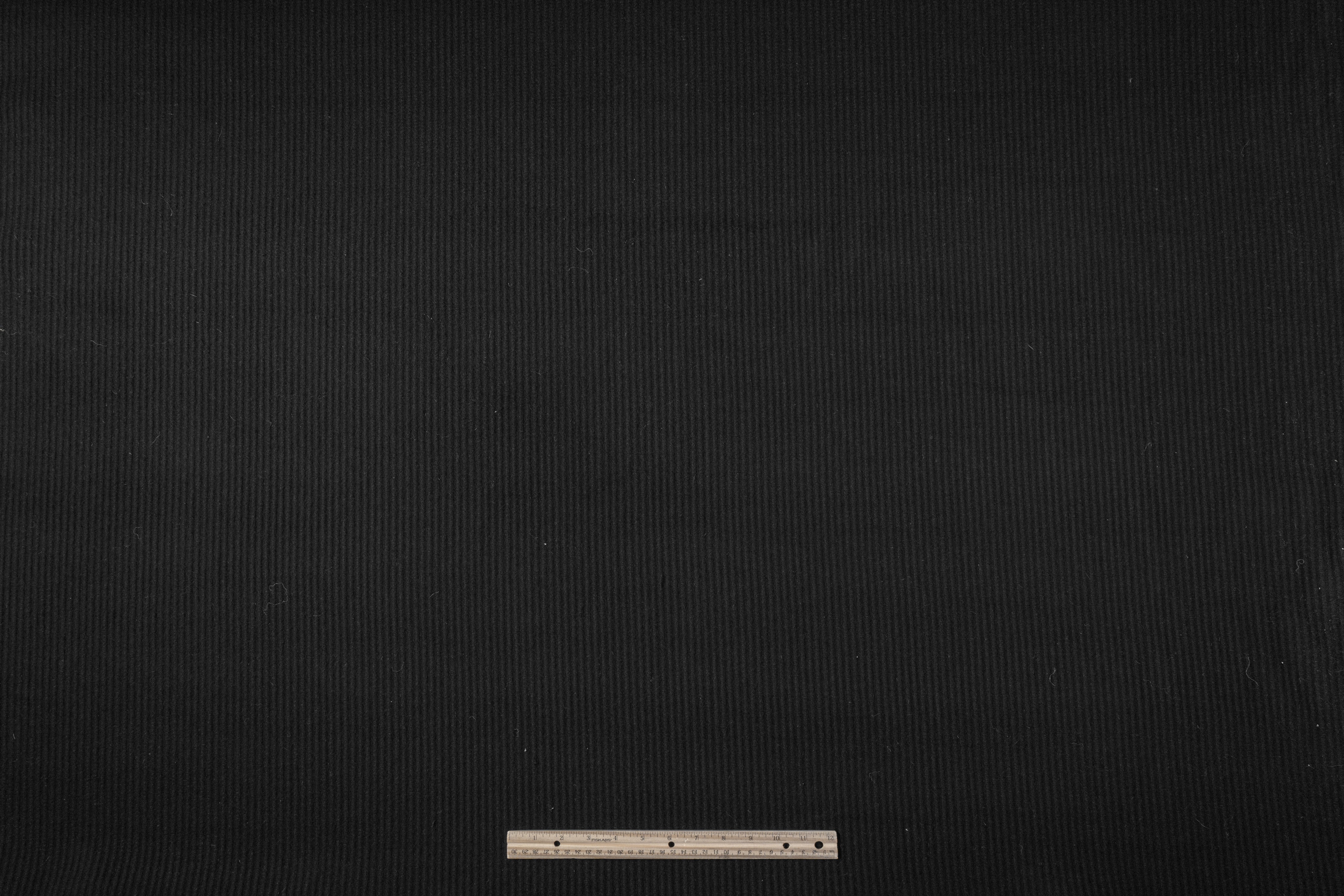 Ribbed Italian Wool Nylon Coating - Black