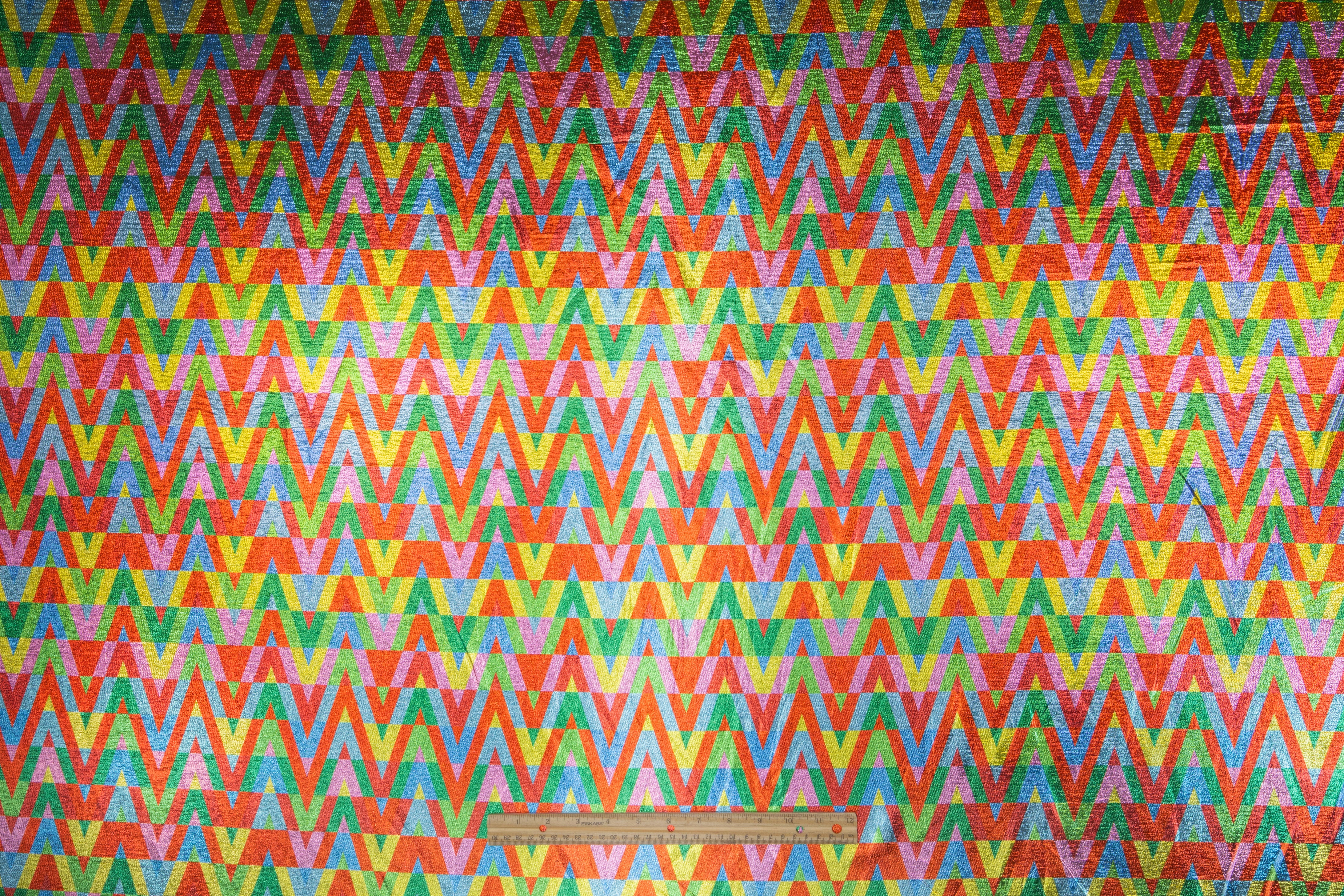 Chevron Italian Silk Lamé - Multicolor