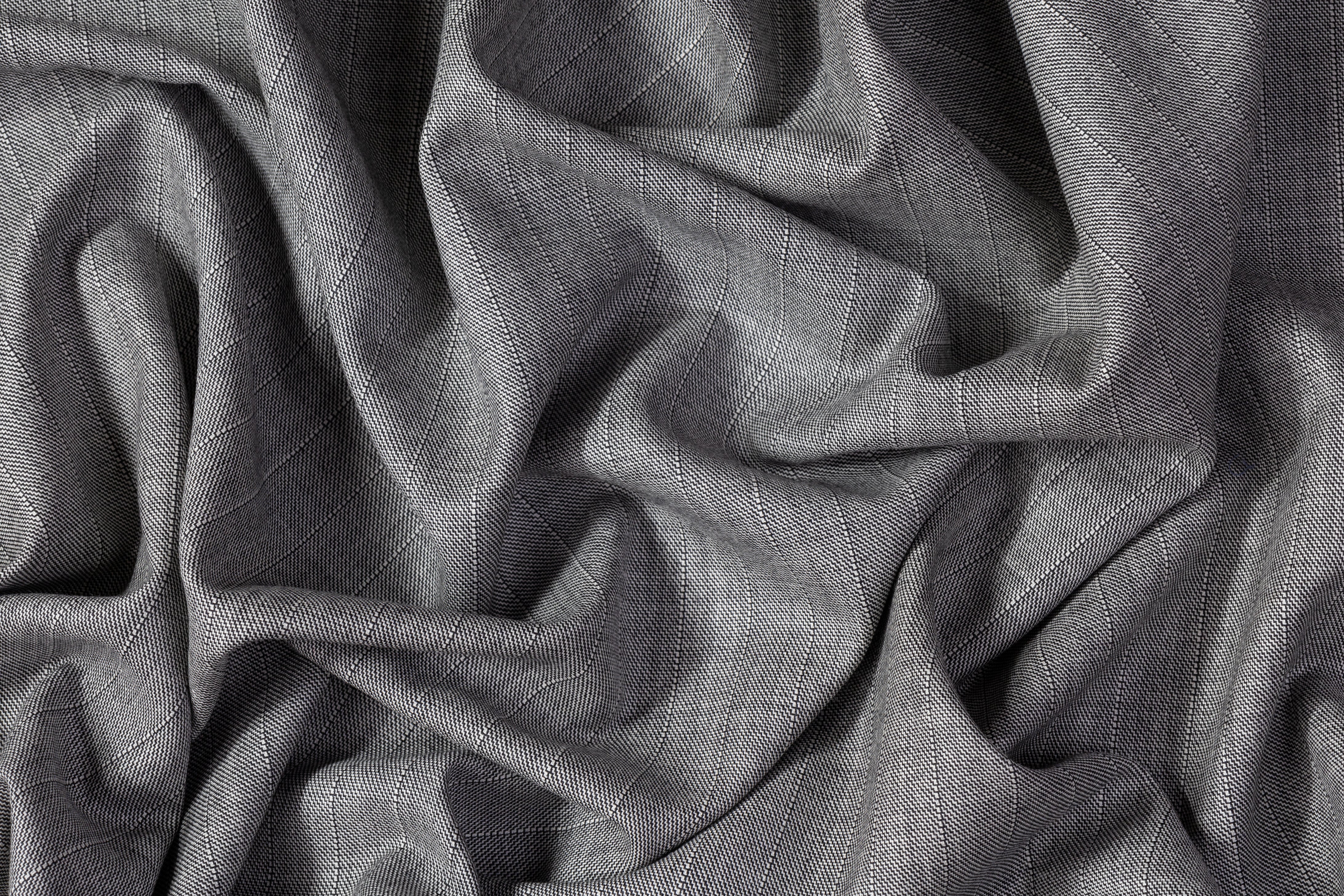 Striped Italian Wool Suiting - Gray