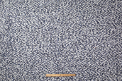 Italian Wool Blend Tweed Coating - Blue / White
