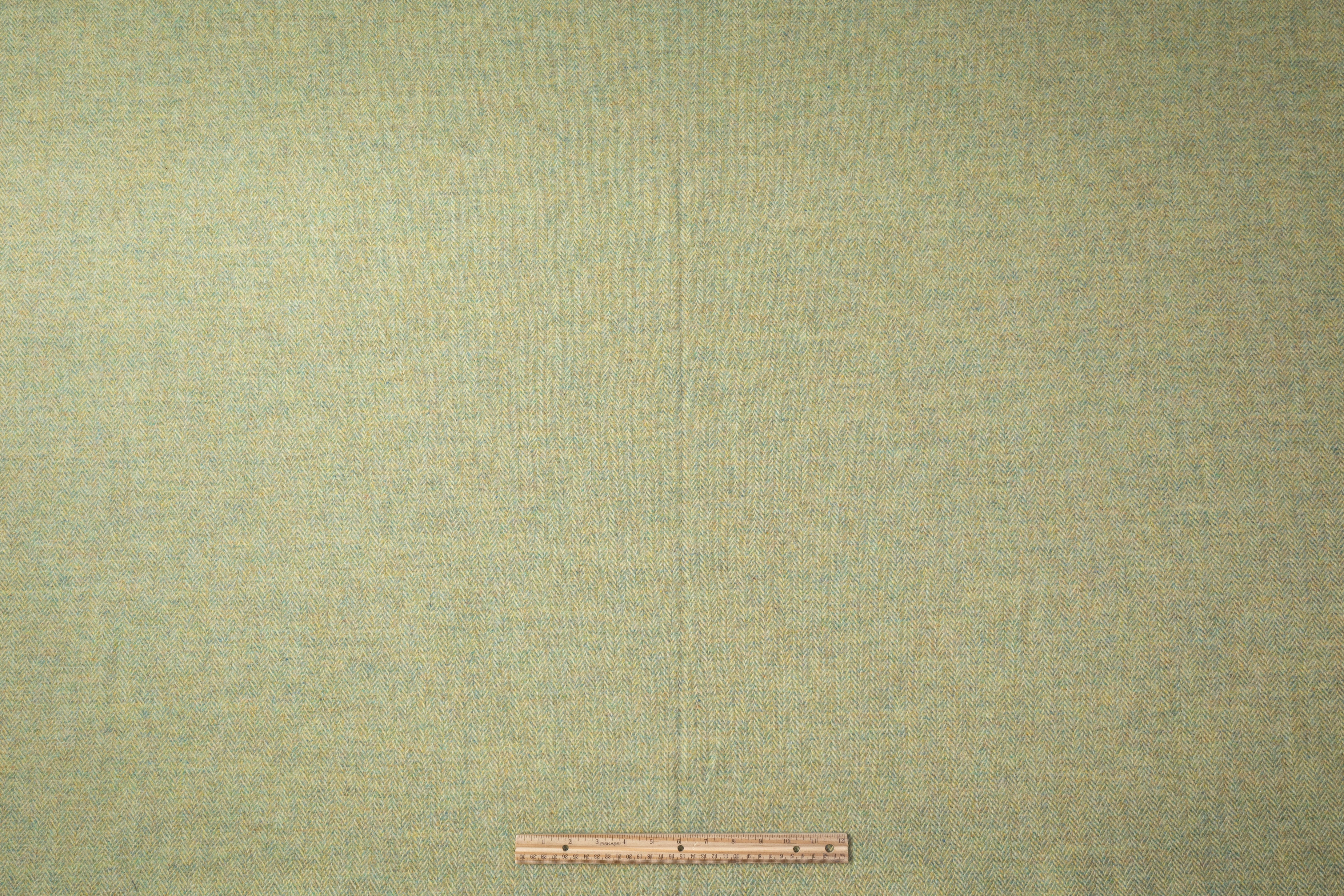 Herringbone Italian Wool Tweed Coating - Green