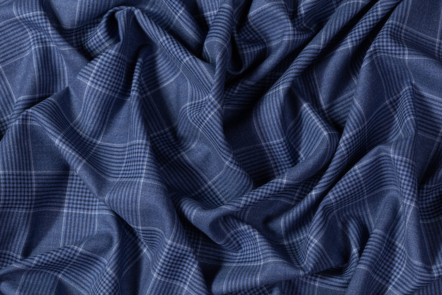 Carlo Barbera - Checked Italian Wool Suiting - Blue