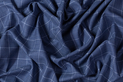 Carlo Barbera - Checked Italian Wool Suiting - Blue