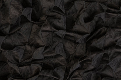 Textured Silk Viscose Brocade - Black