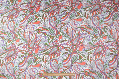 Paisley Printed Italian Silk Jacquard - Multicolor
