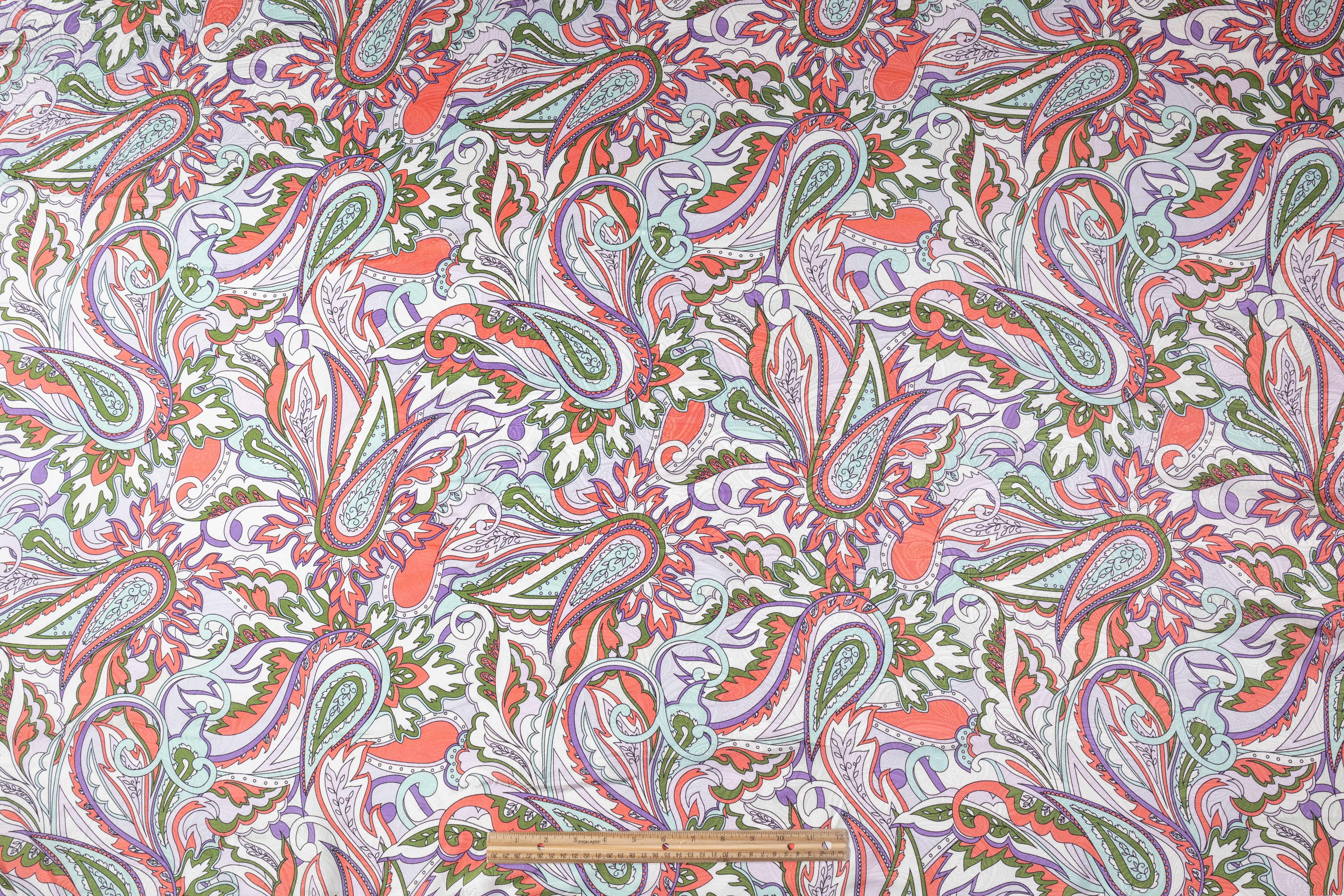 Paisley Printed Italian Silk Jacquard - Multicolor