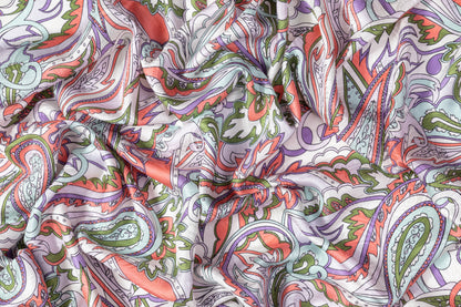 Paisley Printed Italian Silk Jacquard - Multicolor