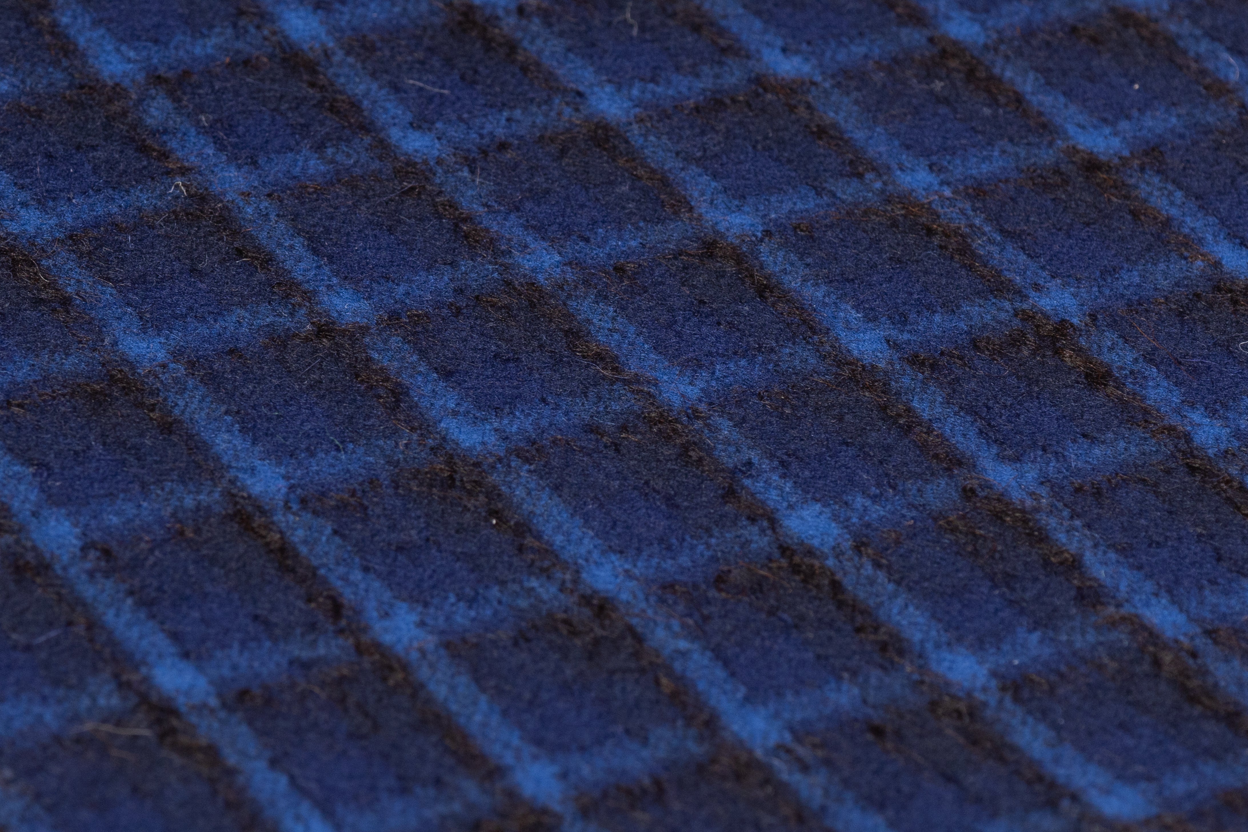 Ferla - Checked Italian Mohair Alpaca Wool Blend - Blue / Black