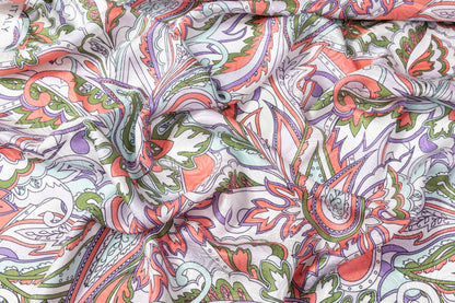Paisley Printed Italian Silk Jacquard - Multicolor