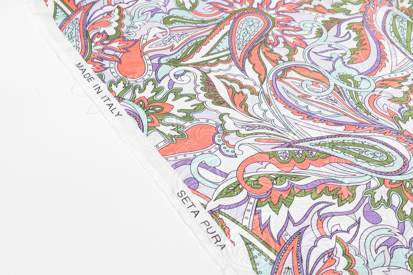 Paisley Printed Italian Silk Jacquard - Multicolor