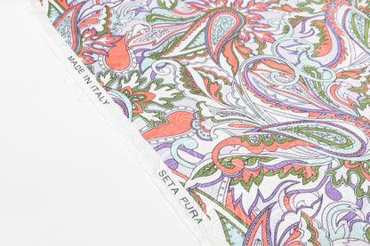 Paisley Printed Italian Silk Jacquard - Multicolor