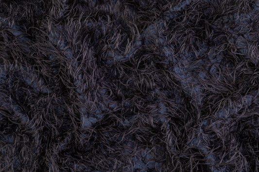 Eyelash Fringed Poly Silk - Navy Blue