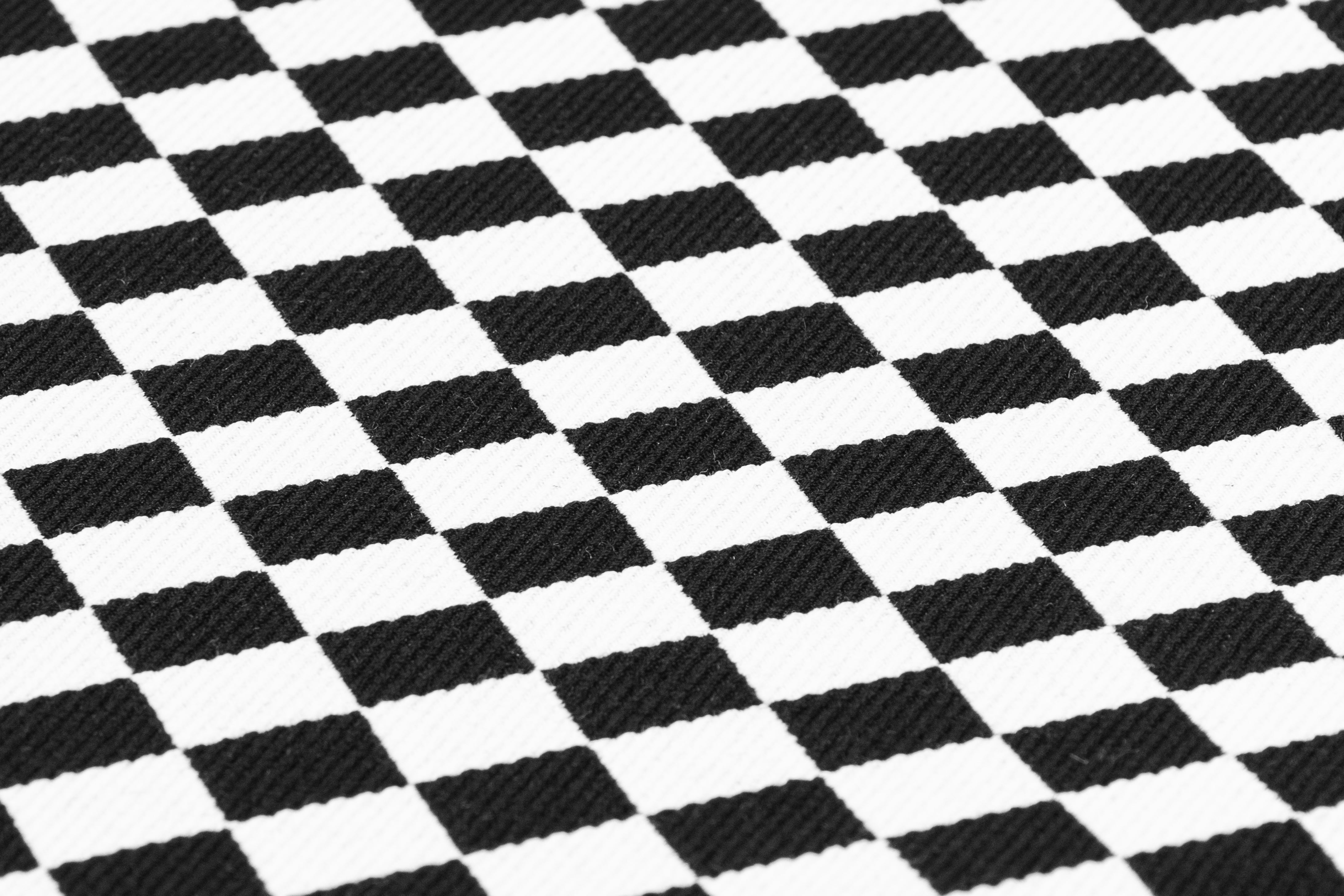 Checkered Italian Wool Twill - Black / White