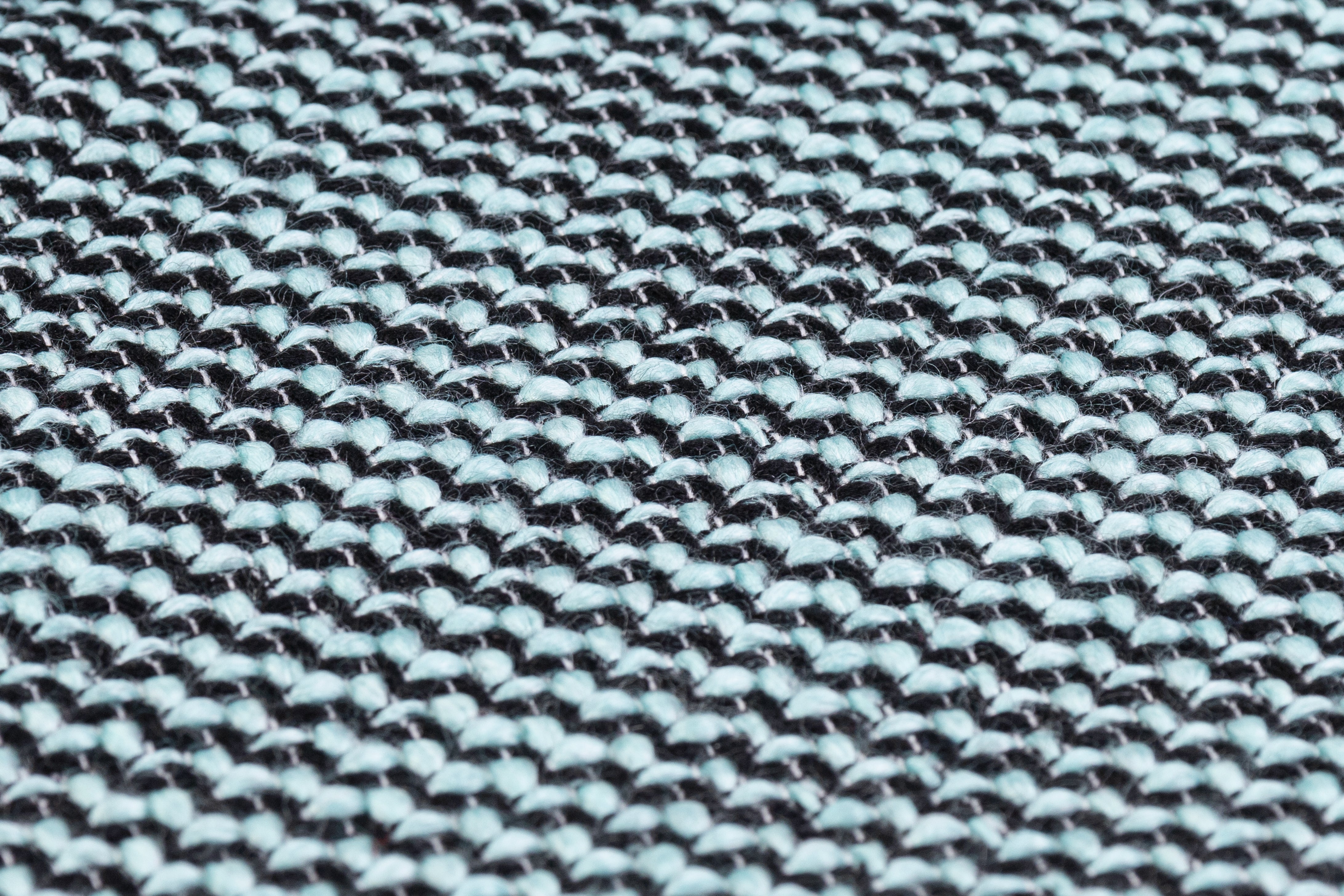 Italian Wool Cotton Blend Tweed - Blue / Black