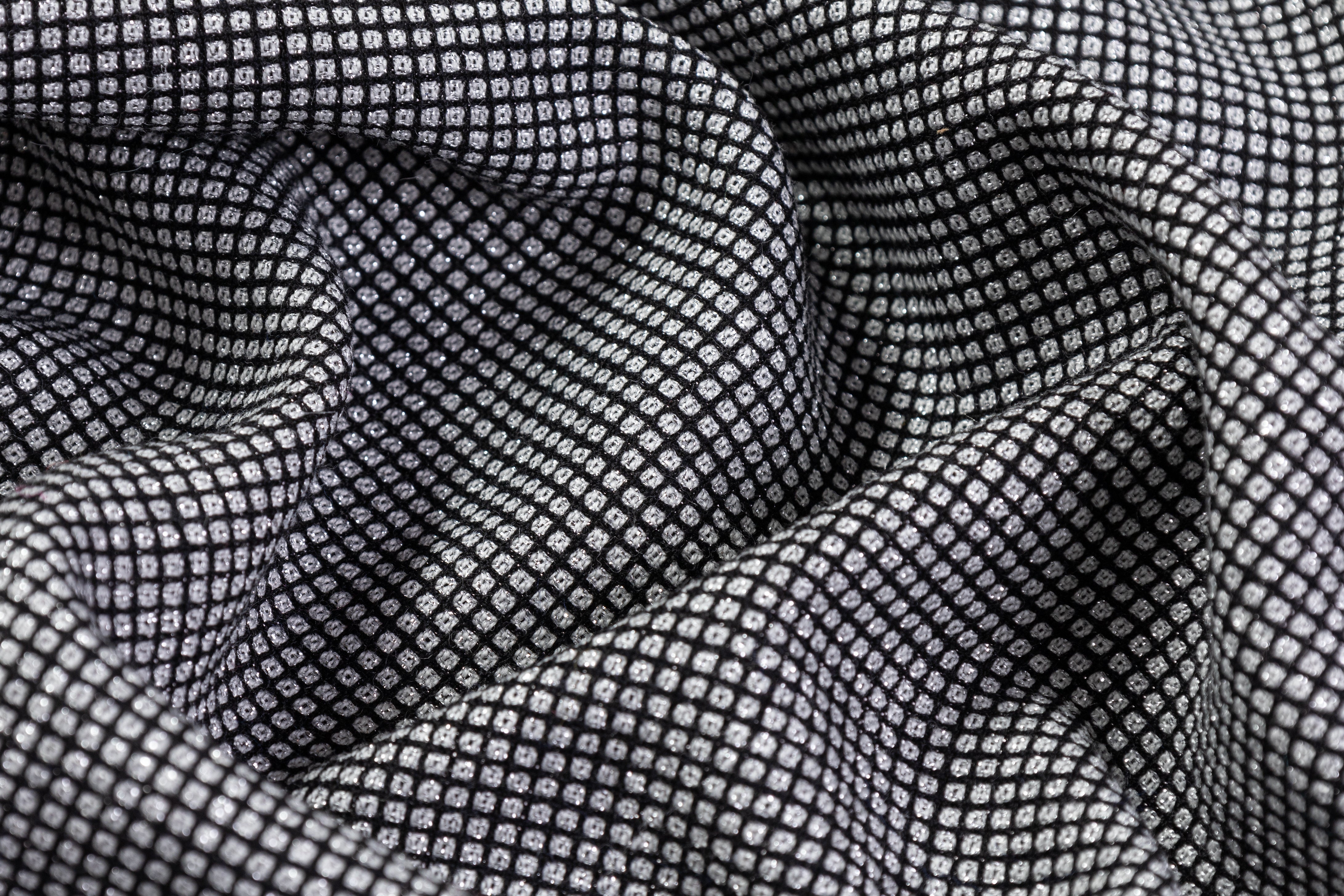 Metallic Italian Wool Blend Tweed - Black / Silver