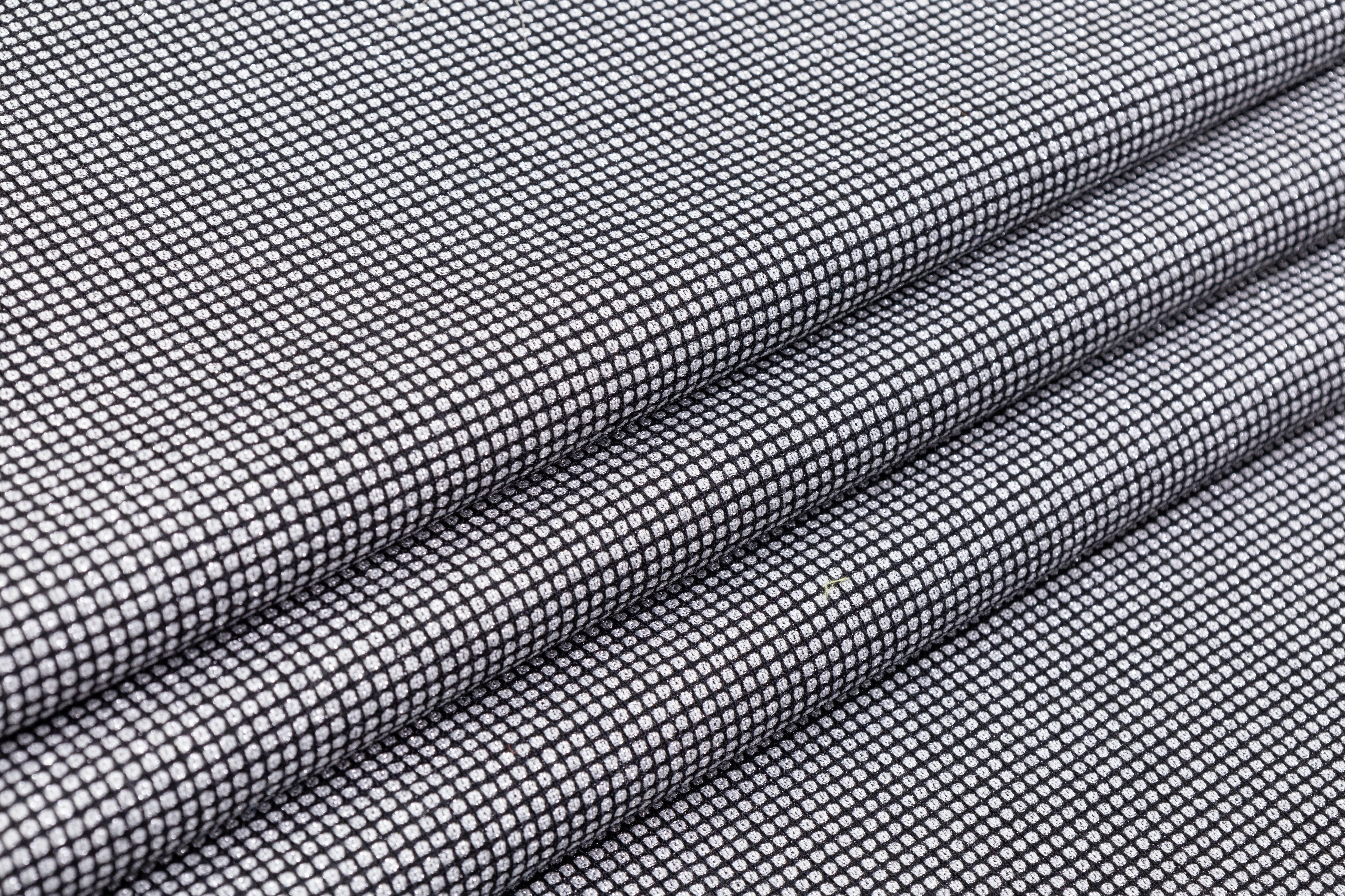Metallic Italian Wool Blend Tweed - Black / Silver