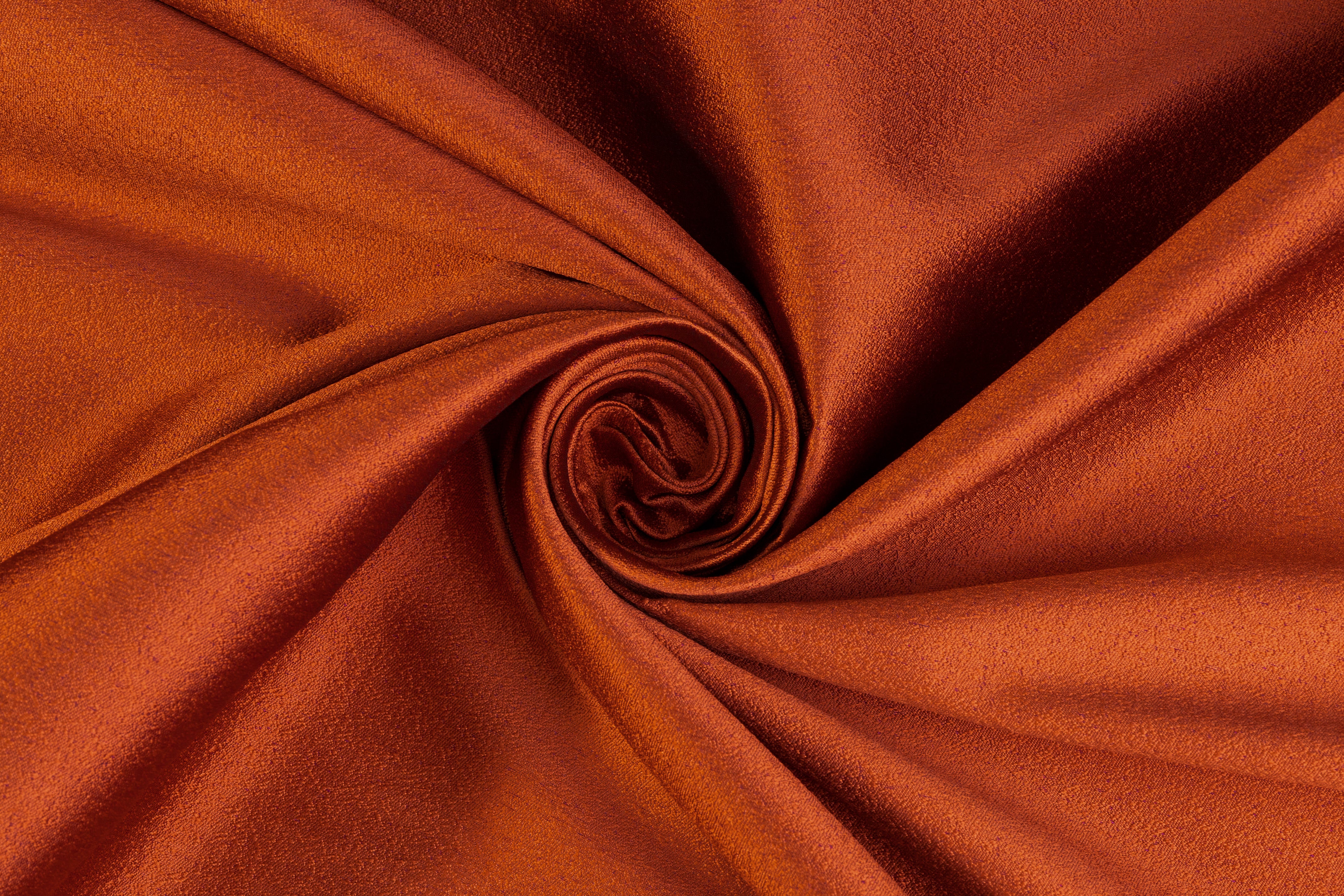 Double Faced Pebble Crepe - Burned Orange / Fuchsia
