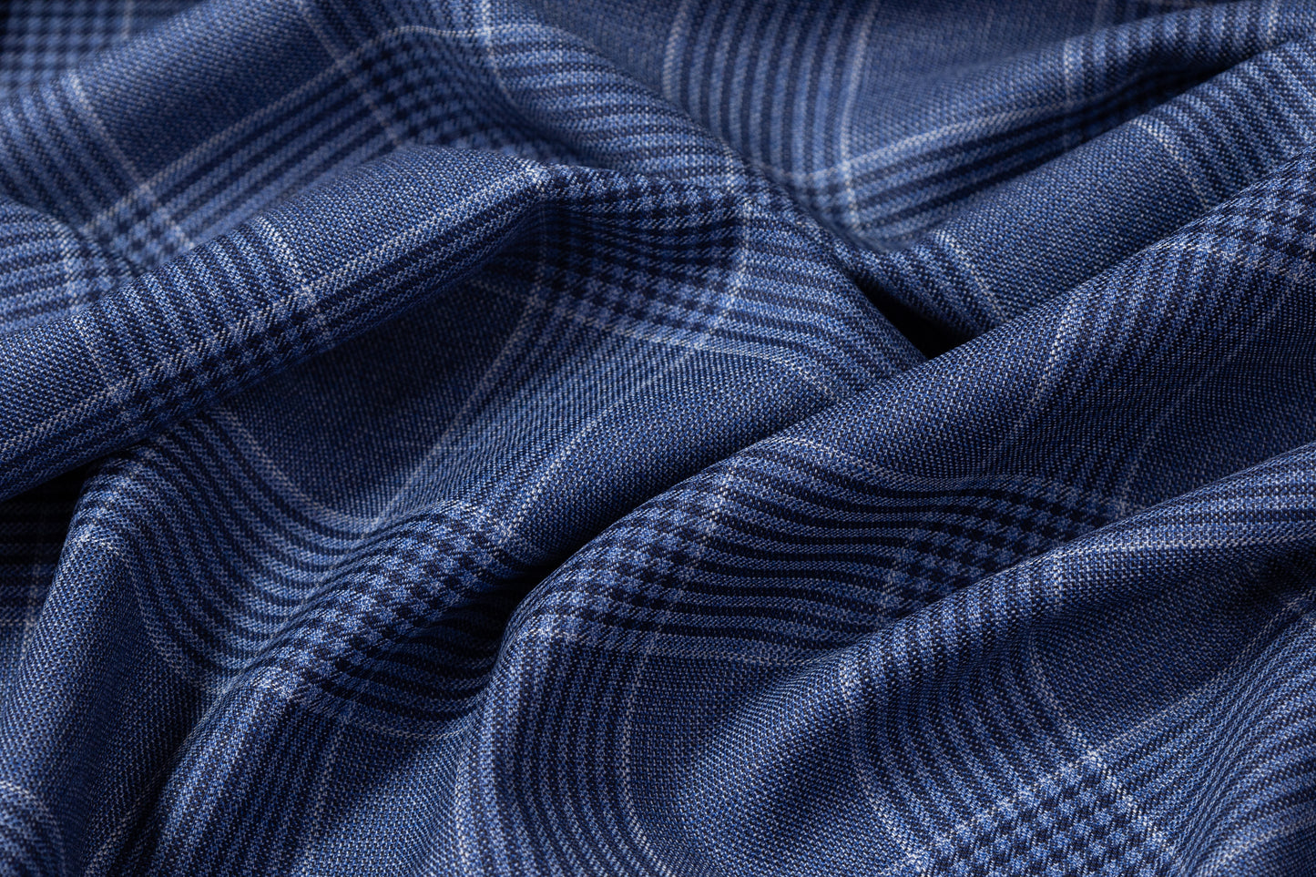 Carlo Barbera - Checked Italian Wool Suiting - Blue