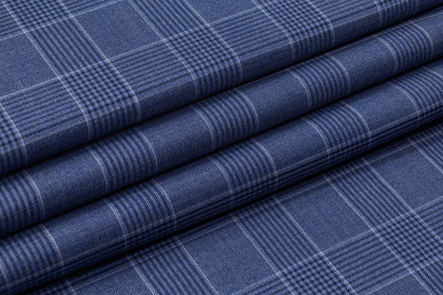 Carlo Barbera - Checked Italian Wool Suiting - Blue