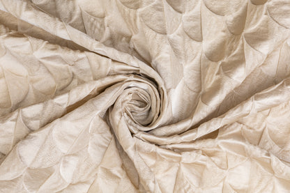Textured Silk Viscose Brocade - Beige