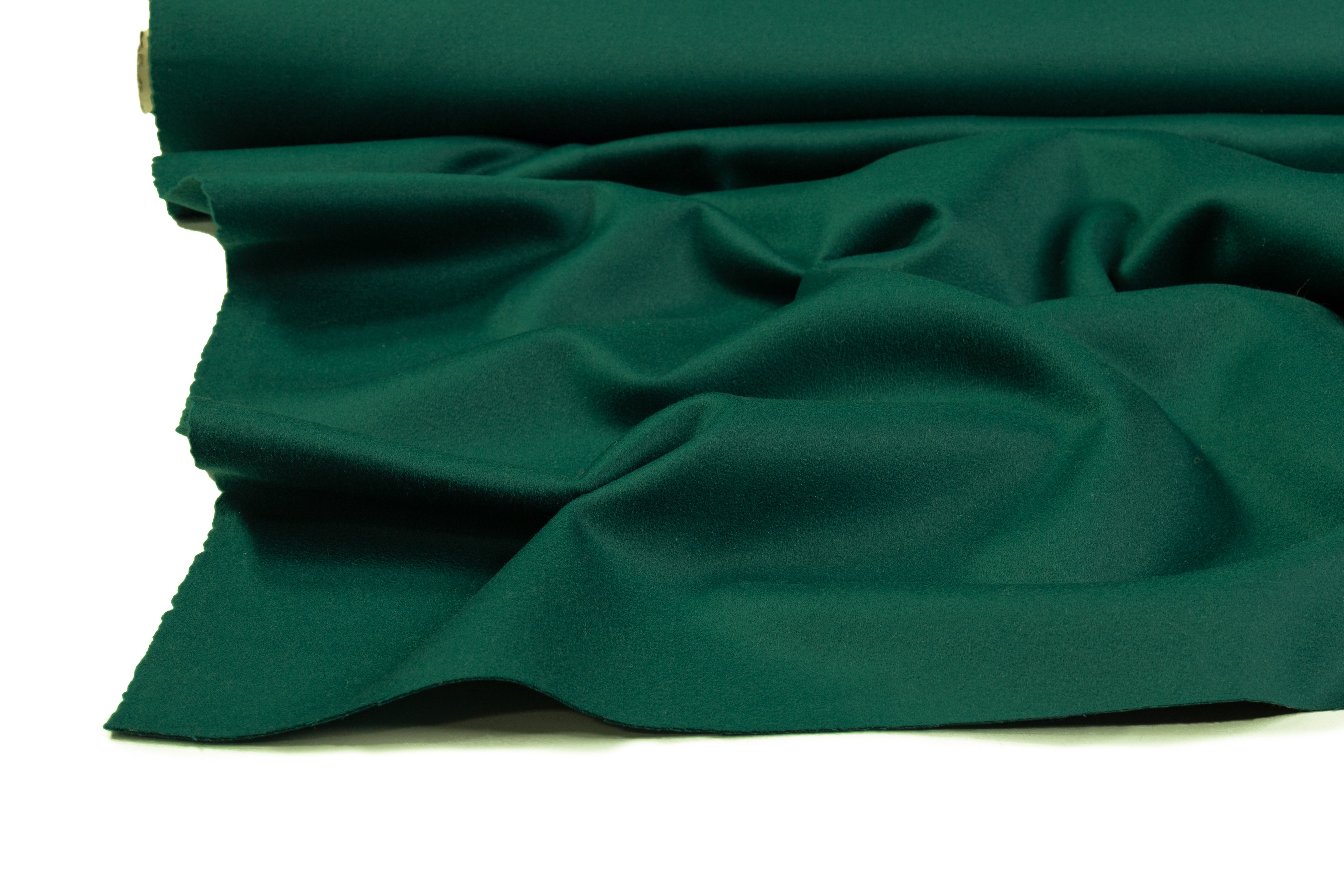 Double Faced Italian Wool Cashmere Coating - Emerald Green