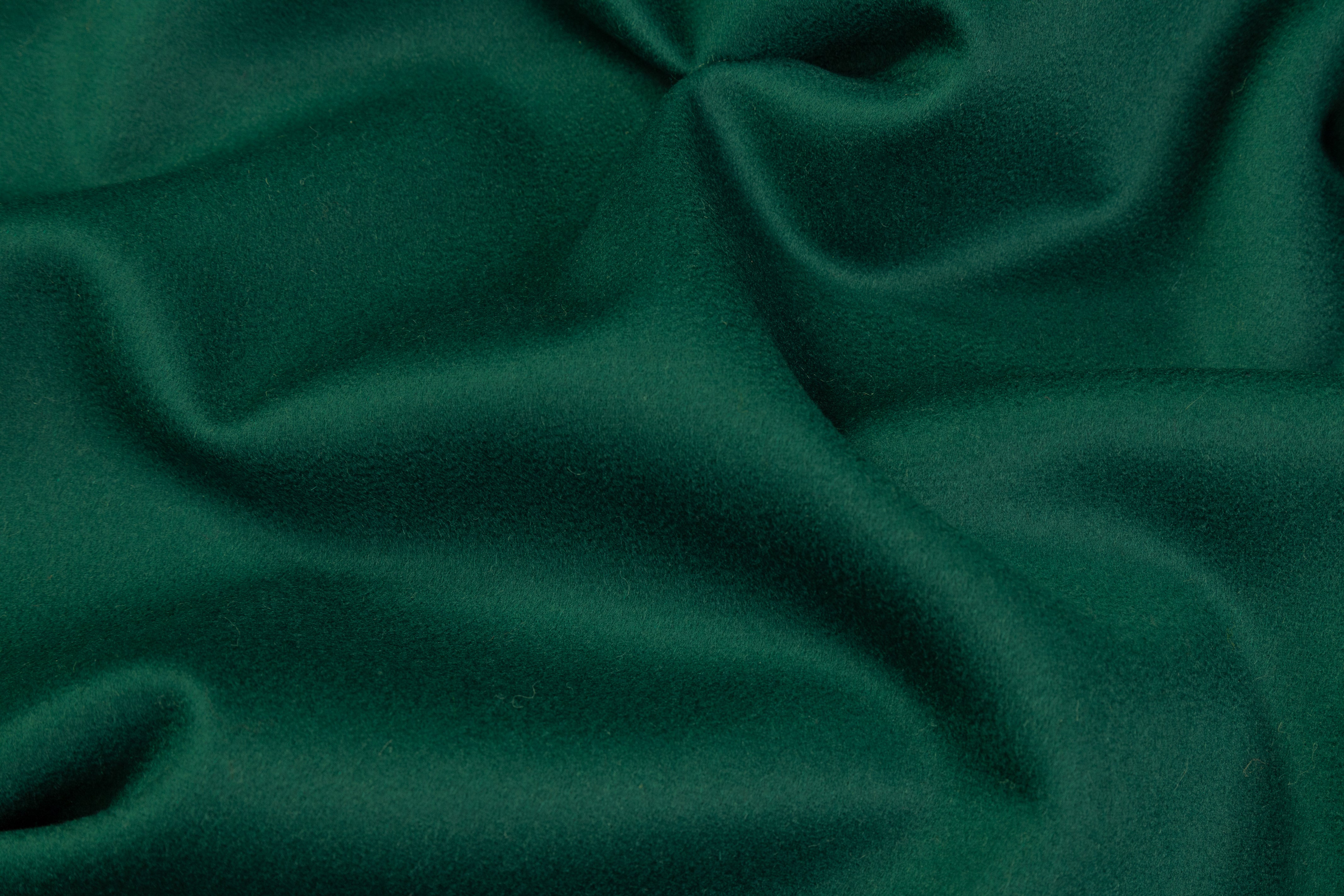 Double Faced Italian Wool Cashmere Coating - Emerald Green