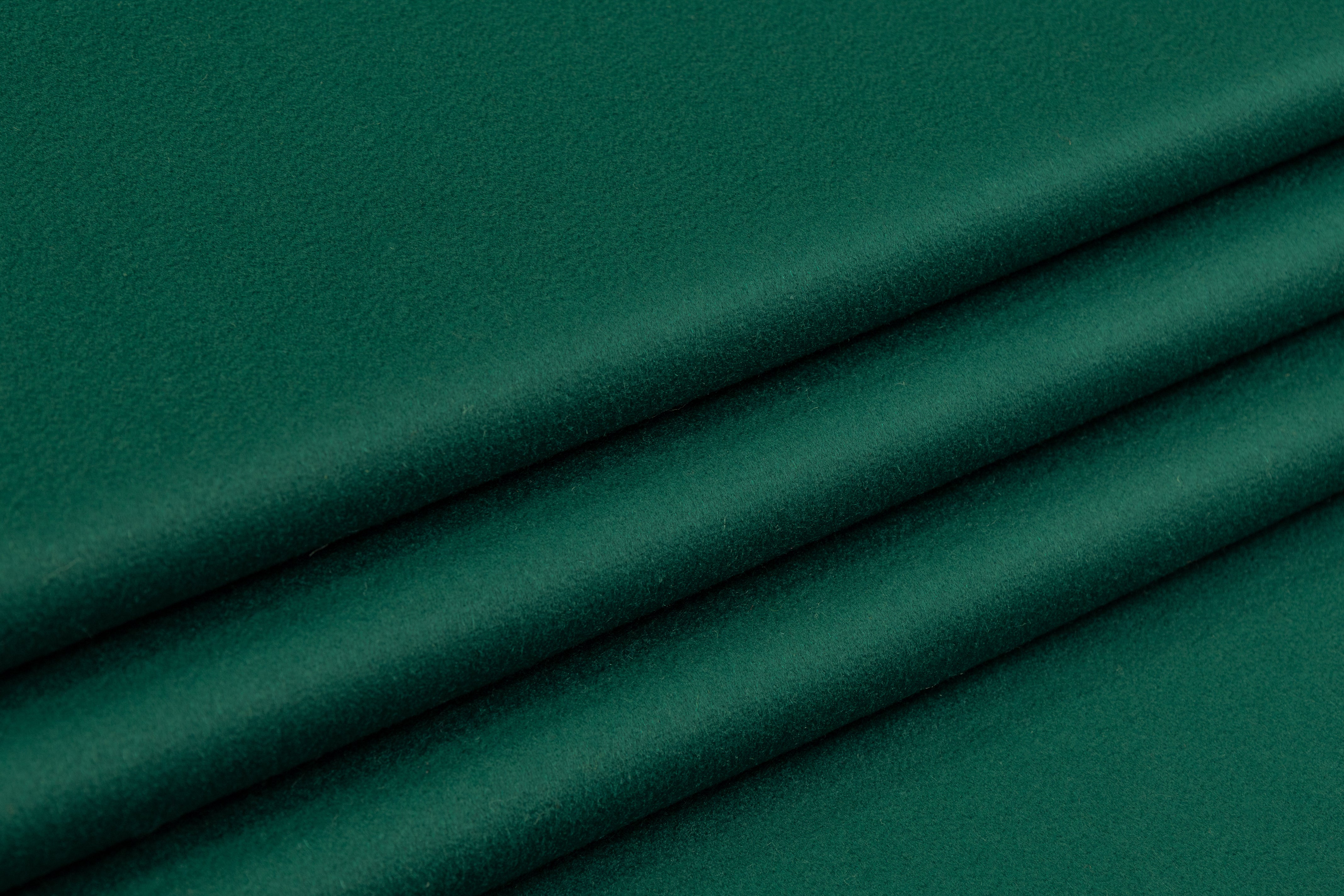 Double Faced Italian Wool Cashmere Coating - Emerald Green